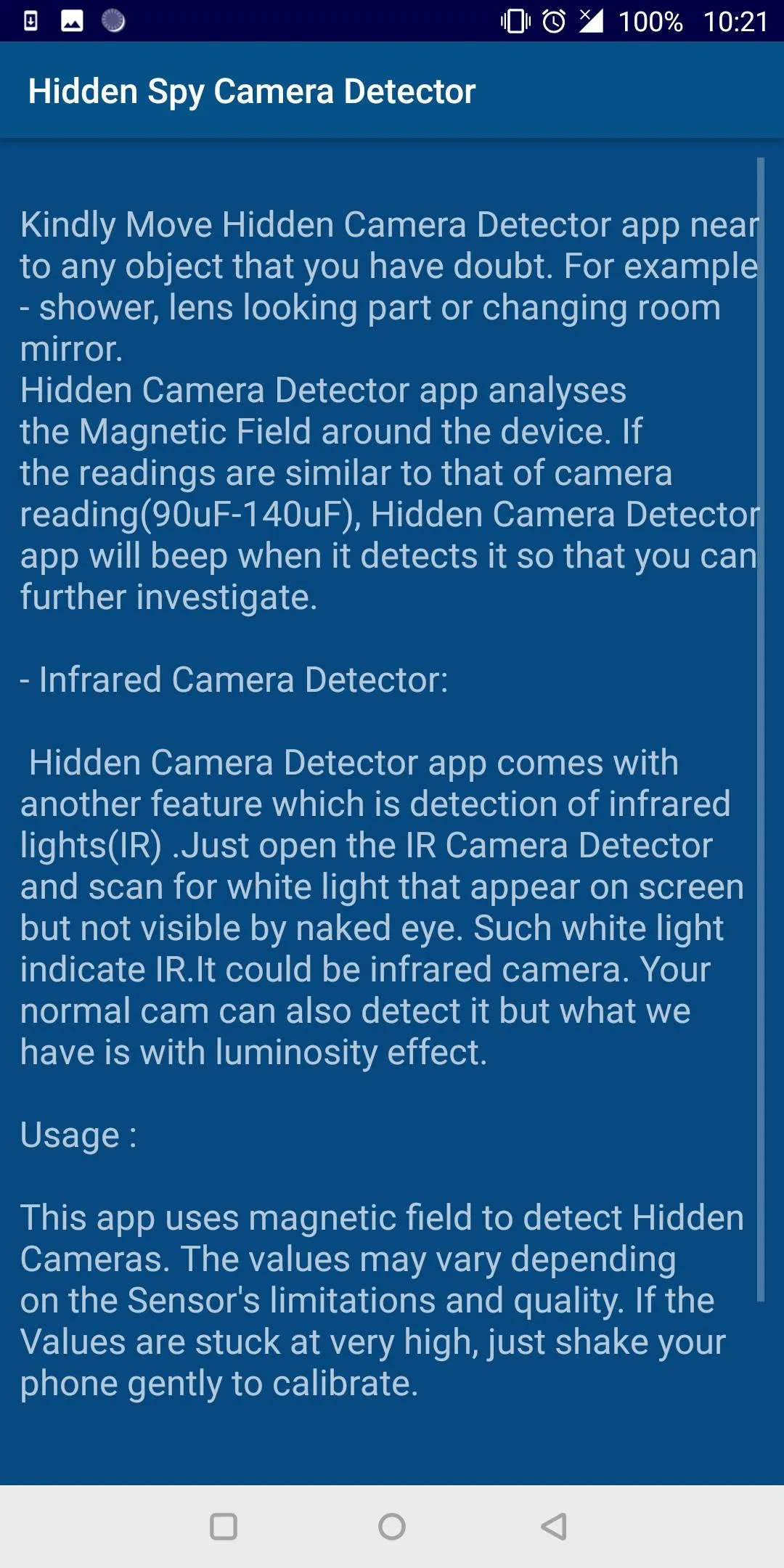 Hidden Camera Detector-Antispy | Indus Appstore | Screenshot