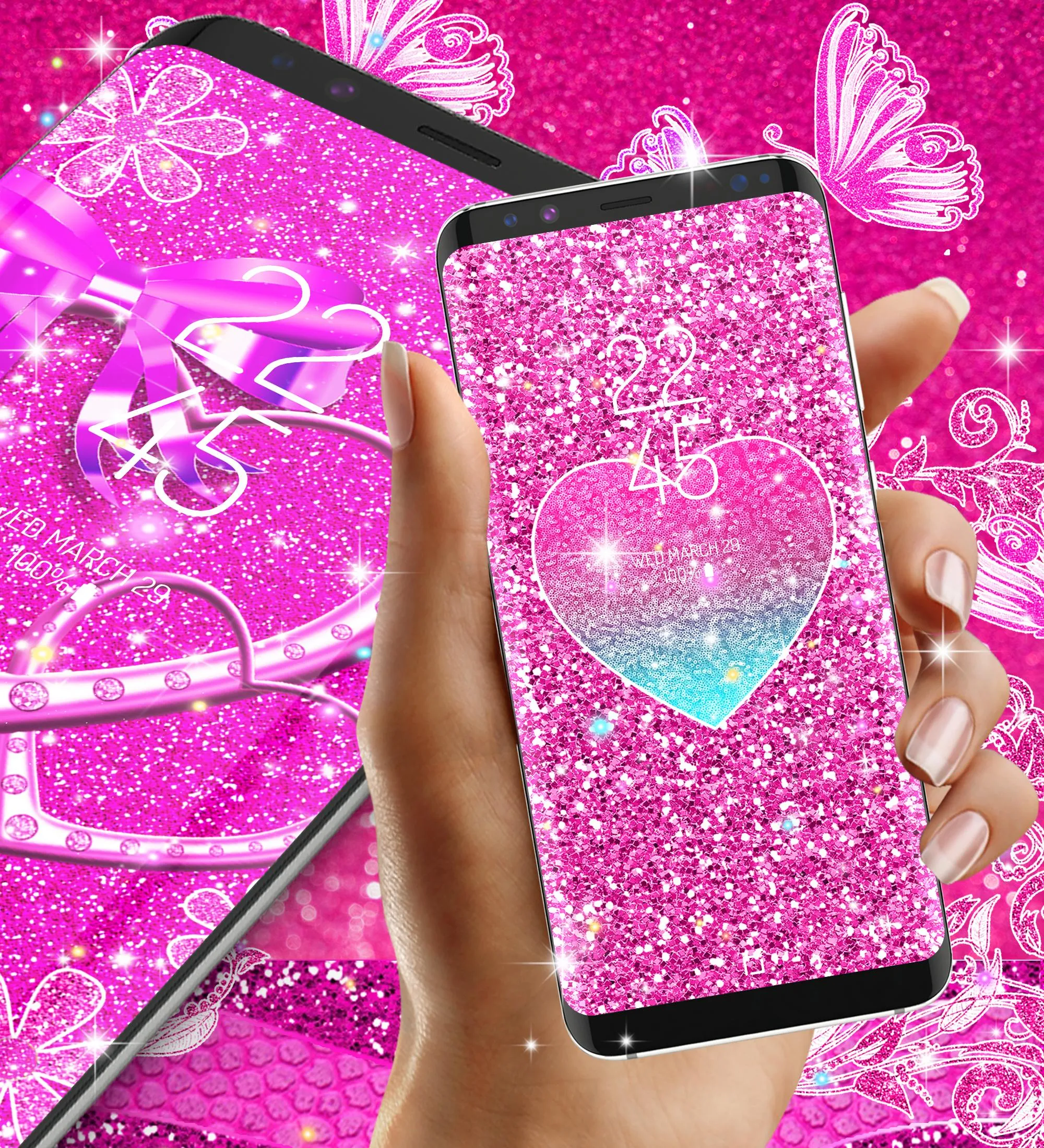 Pink glitter live wallpaper | Indus Appstore | Screenshot