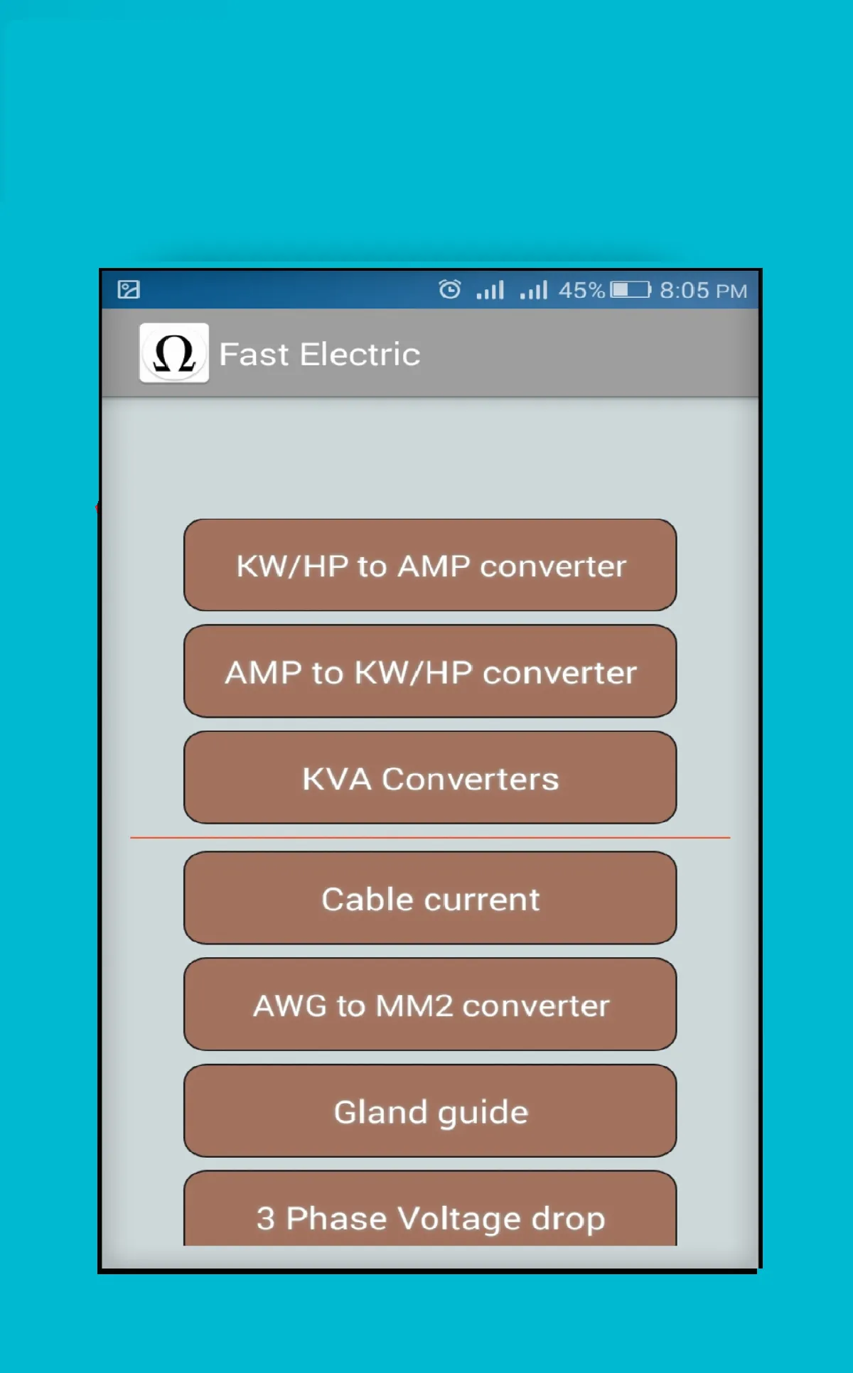 Fast electrical calculations | Indus Appstore | Screenshot