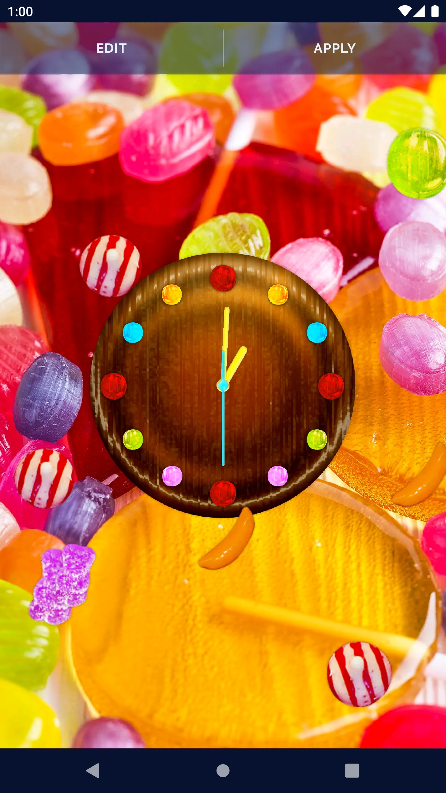 Sweet Candy Clock Wallpaper | Indus Appstore | Screenshot