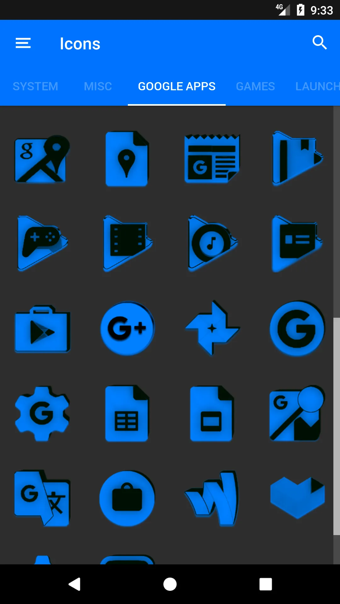 Blue and Black Icon Pack | Indus Appstore | Screenshot