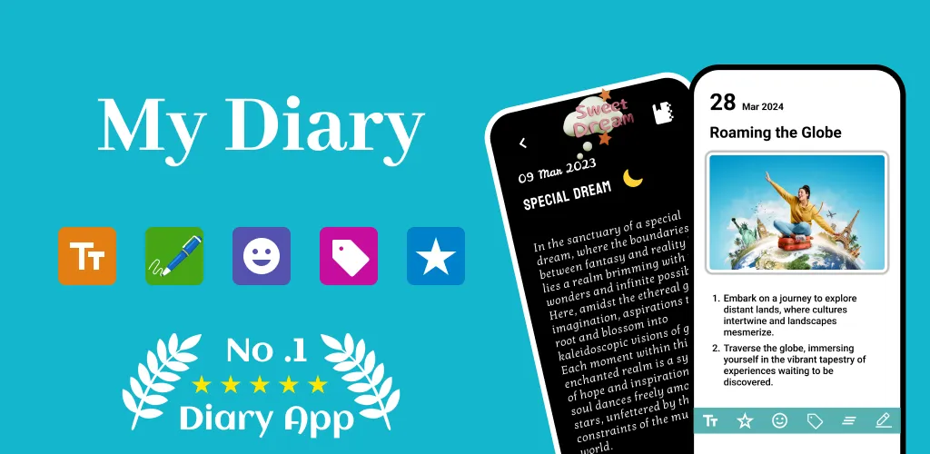 Diary with Lock Personal Notes | Indus Appstore | Screenshot