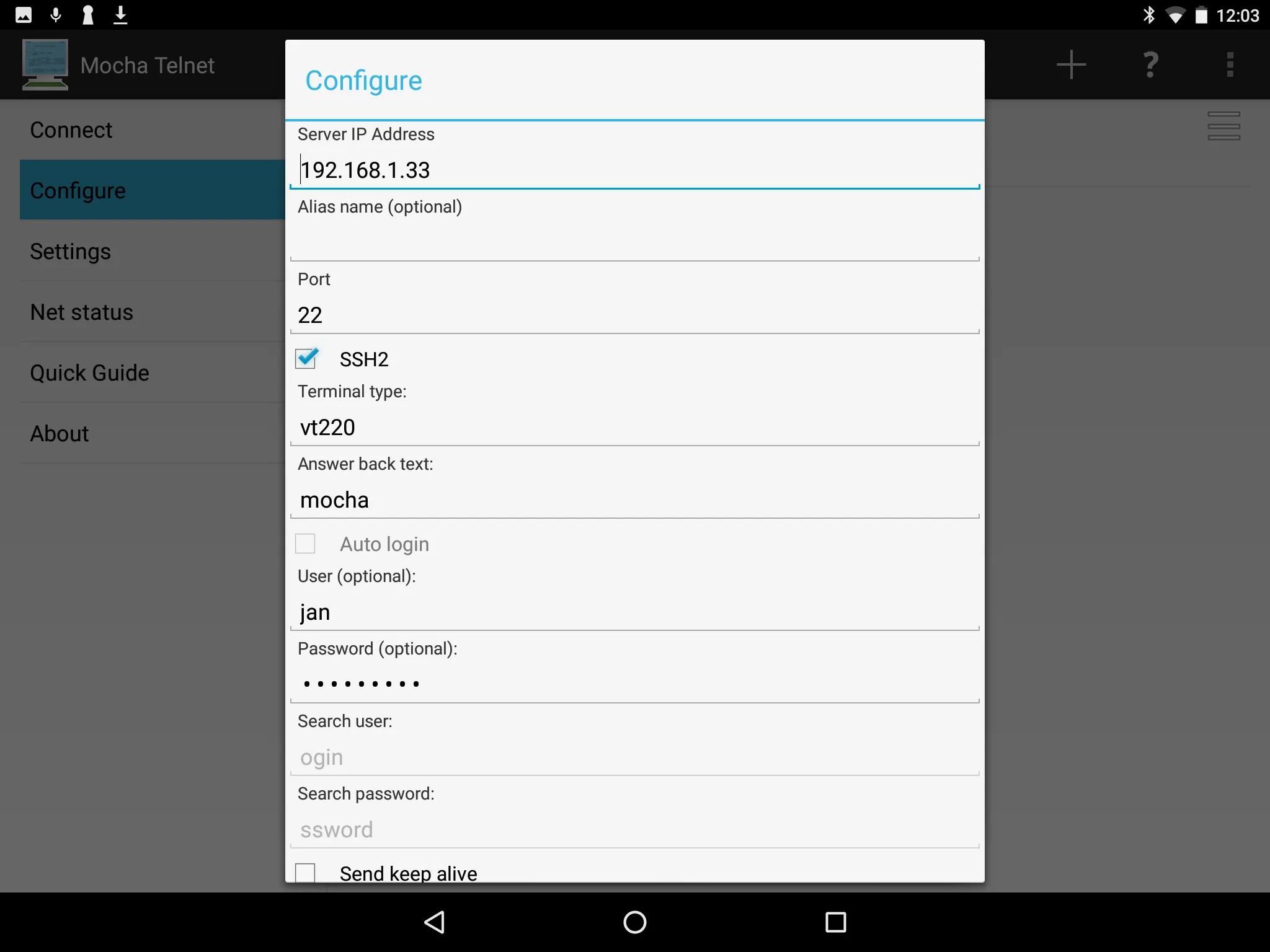 Mocha Telnet Lite | Indus Appstore | Screenshot