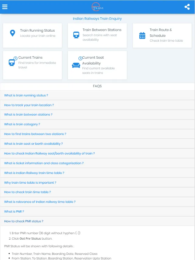Train Enquiry Online - Etrains | Indus Appstore | Screenshot