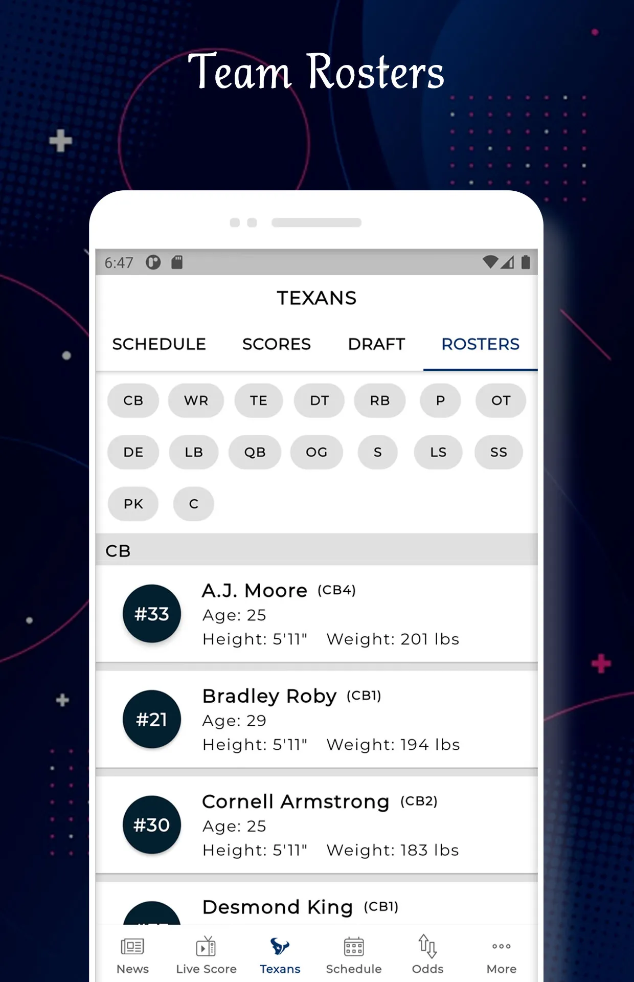 Texans - Football Live Score | Indus Appstore | Screenshot