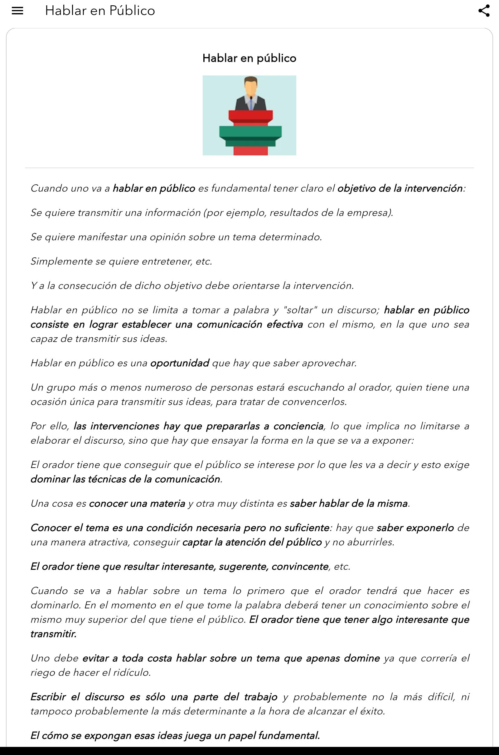 Hablar en Público | Indus Appstore | Screenshot