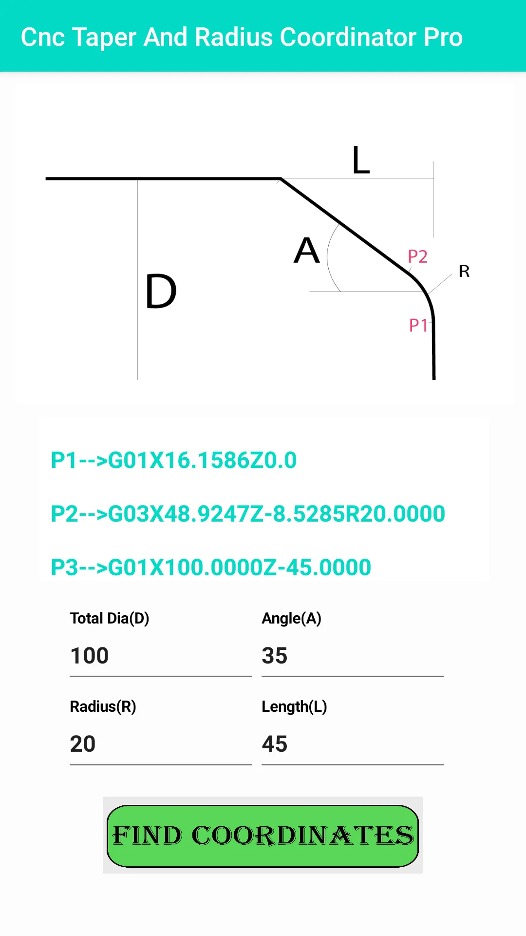 Cnc Taper & Radius Coordinator | Indus Appstore | Screenshot