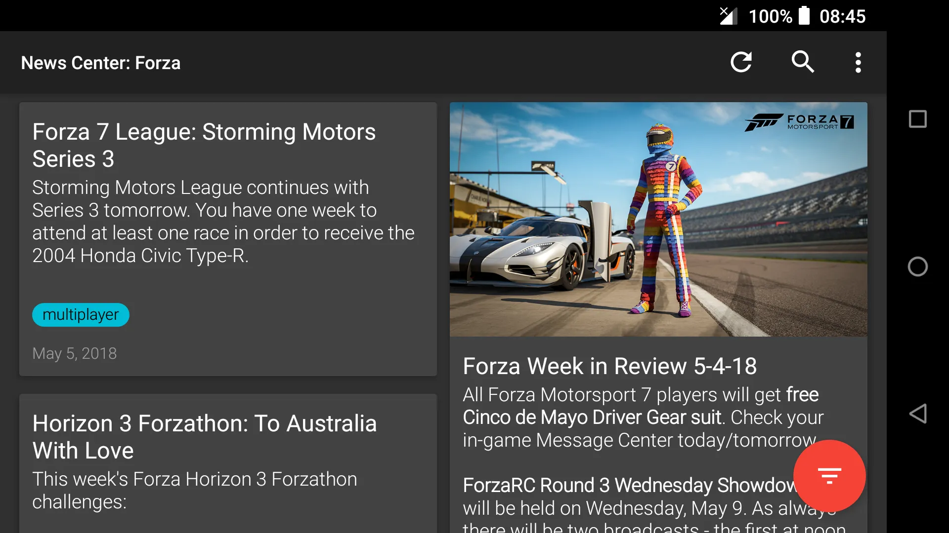 News Center: Forza | Indus Appstore | Screenshot