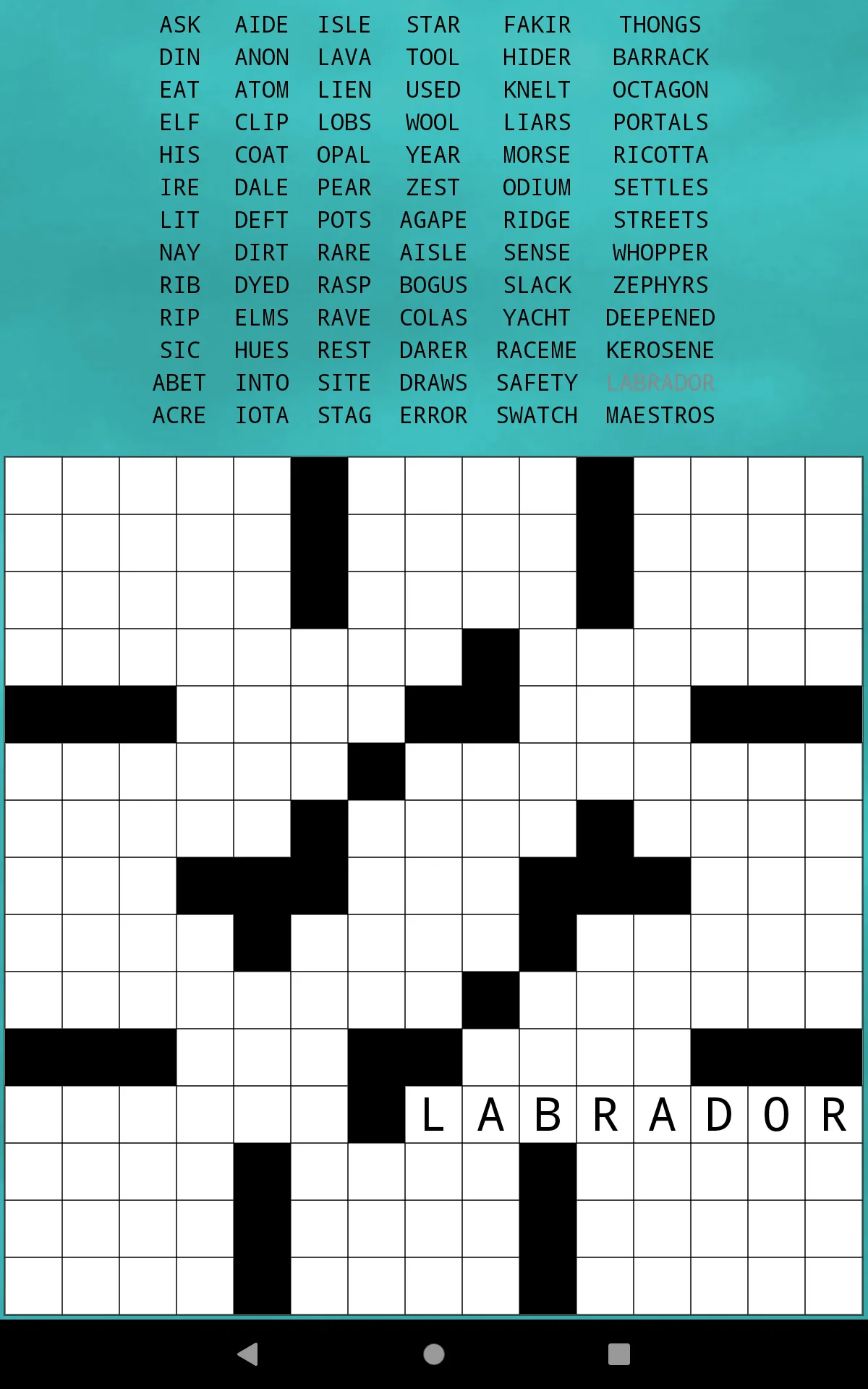 Drag-n-Drop Crossword Fill-Ins | Indus Appstore | Screenshot