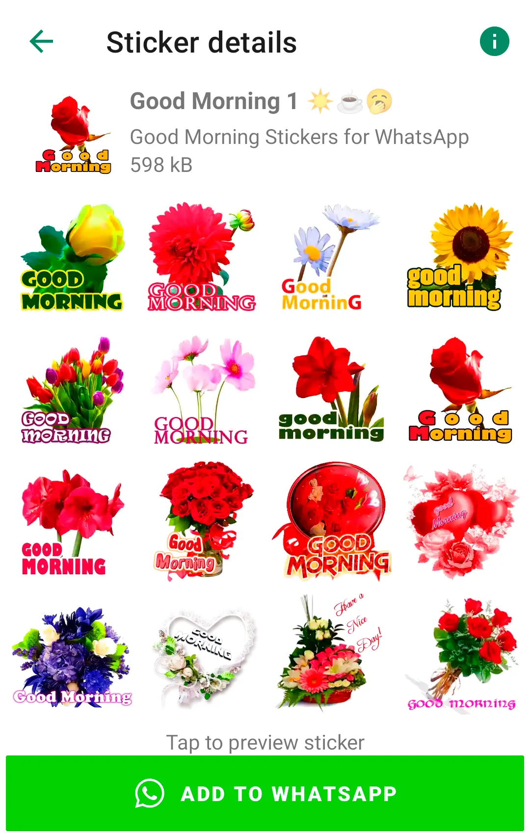 Good Morning Stickers | Indus Appstore | Screenshot