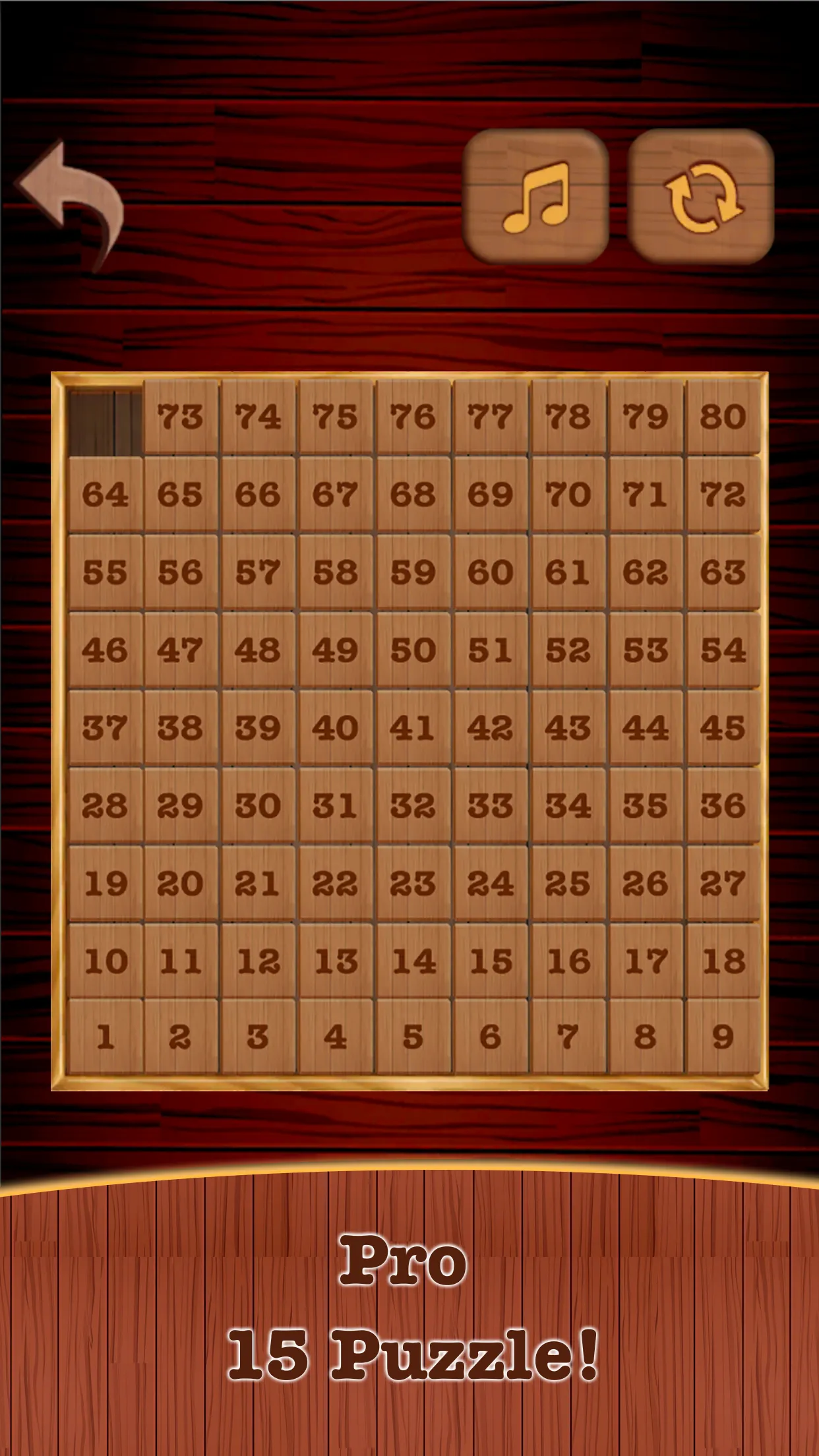 Wooden 15 Puzzle ! Number Slid | Indus Appstore | Screenshot