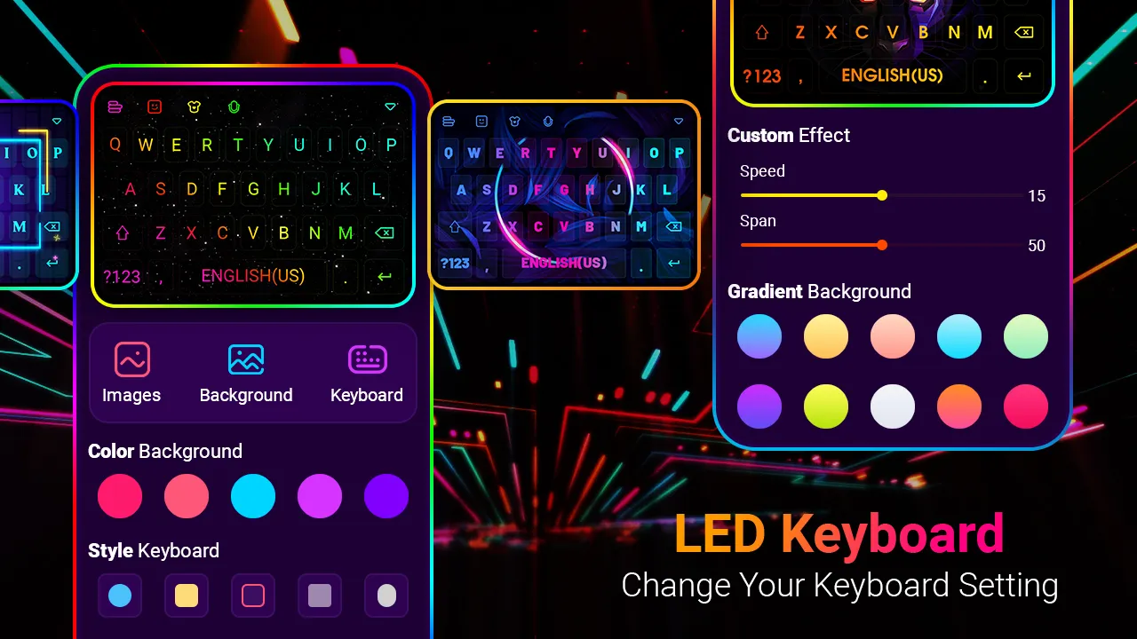 Neon LED Keyboard Fonts, RGB | Indus Appstore | Screenshot