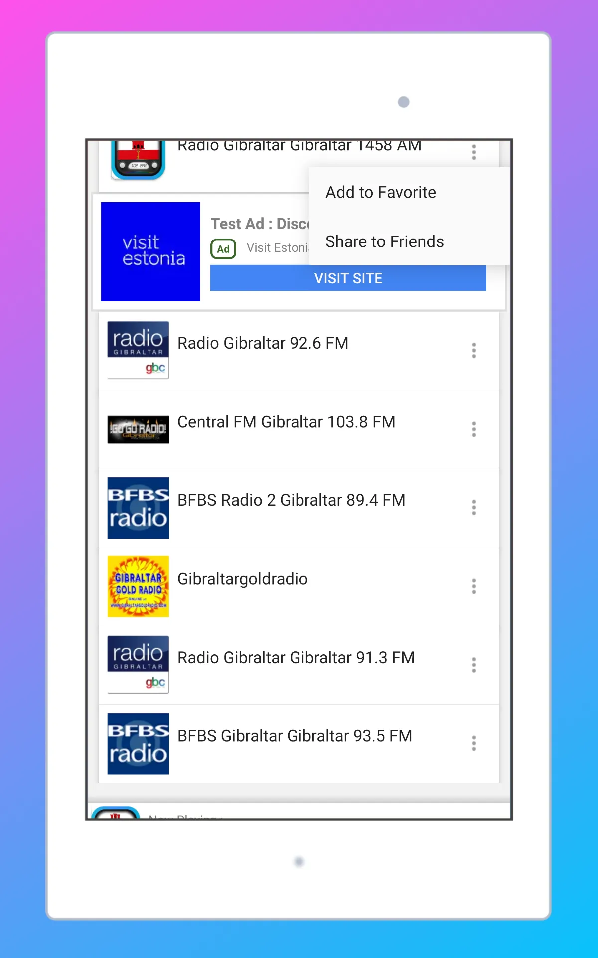 Radio Gibraltar + Radio online | Indus Appstore | Screenshot