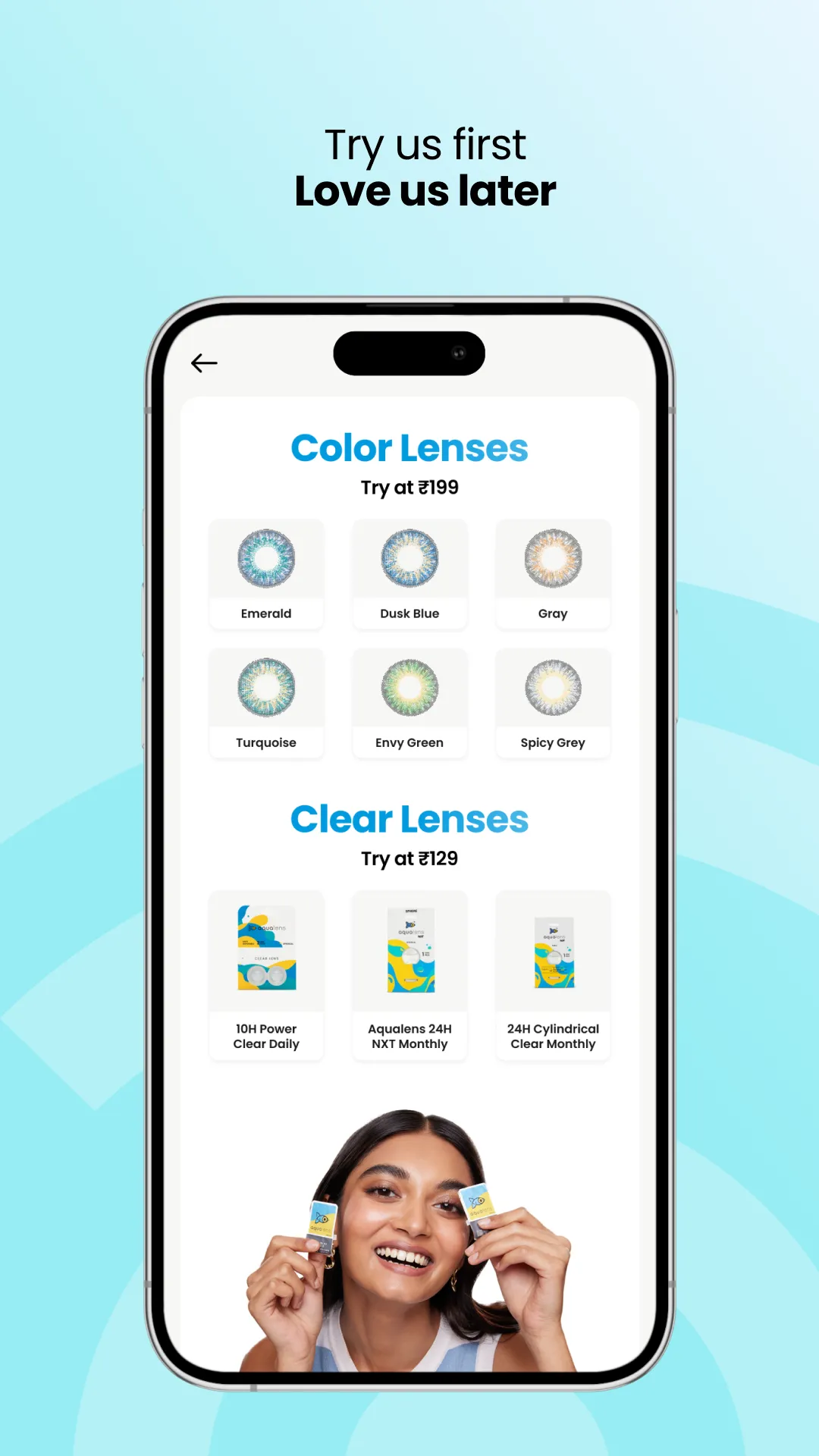 Aqualens Contact Lenses | Indus Appstore | Screenshot