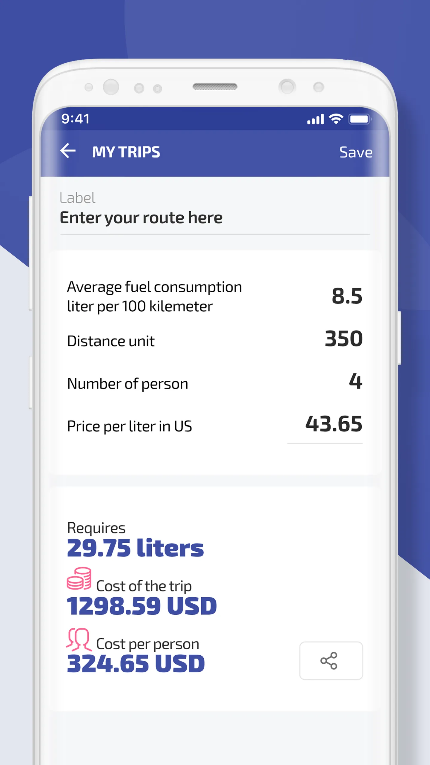 Fuel Consumption Calculator | Indus Appstore | Screenshot