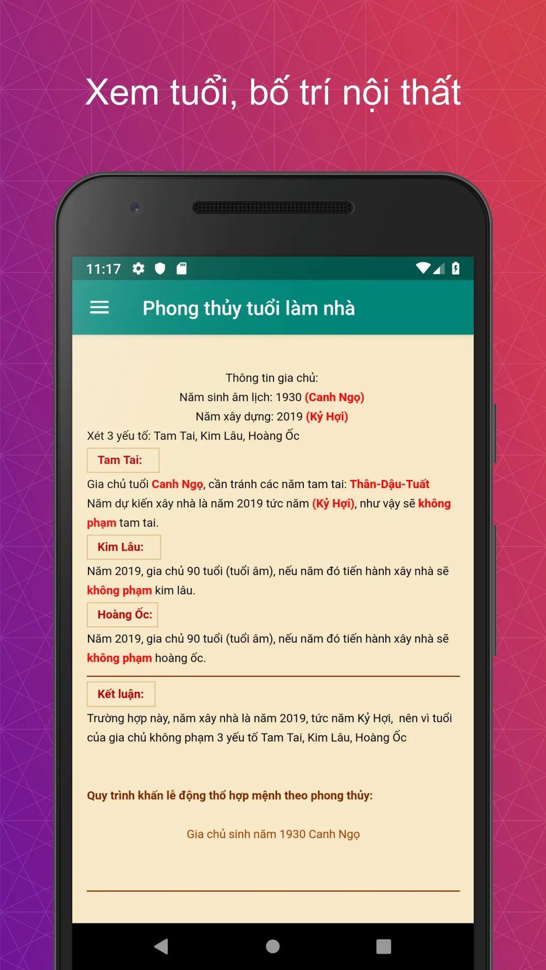 Phong thủy hướng nhà nội thất | Indus Appstore | Screenshot