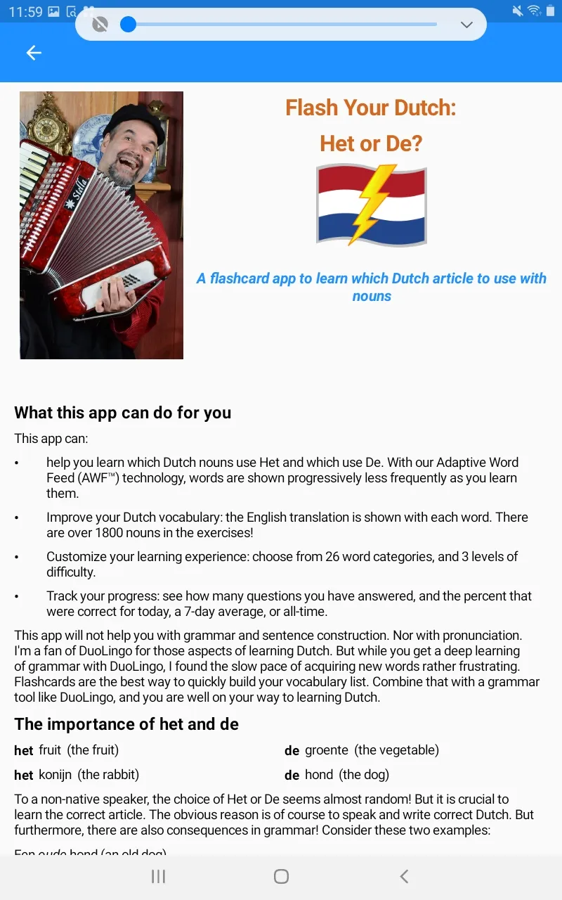 Flash Your Dutch: Het Or De? | Indus Appstore | Screenshot