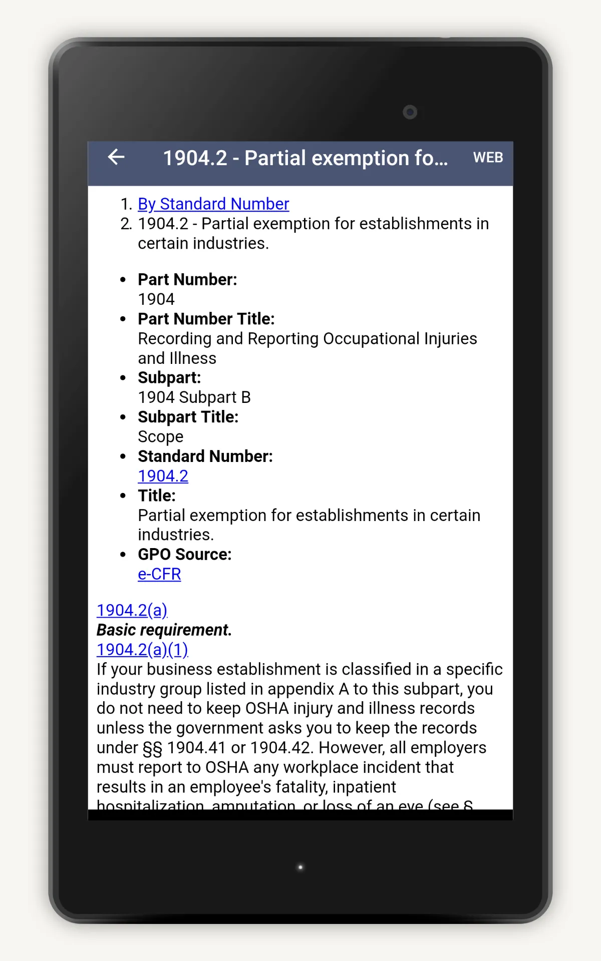 OSHA Safety Regulations Guide | Indus Appstore | Screenshot