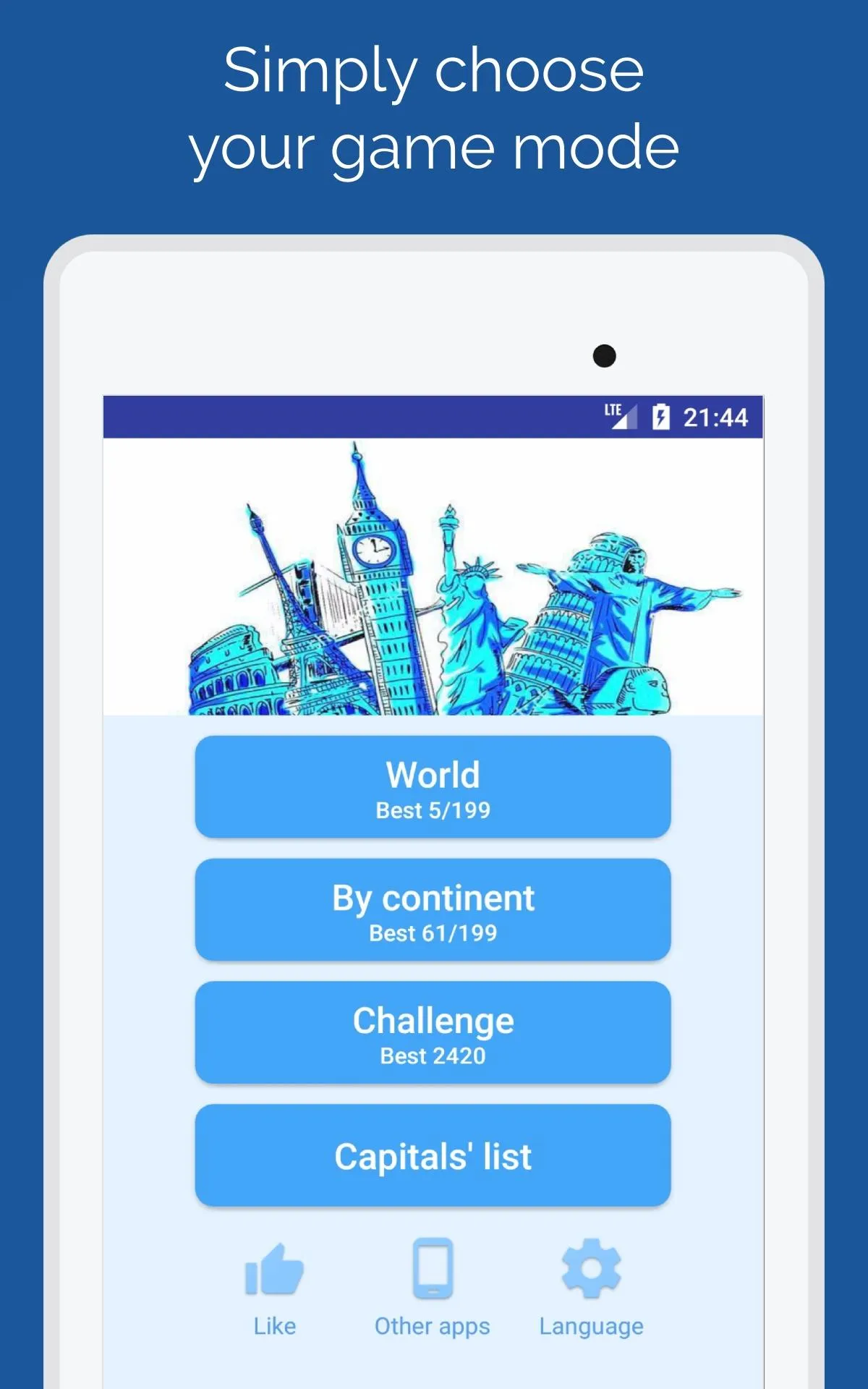 Capitals of the countries Quiz | Indus Appstore | Screenshot