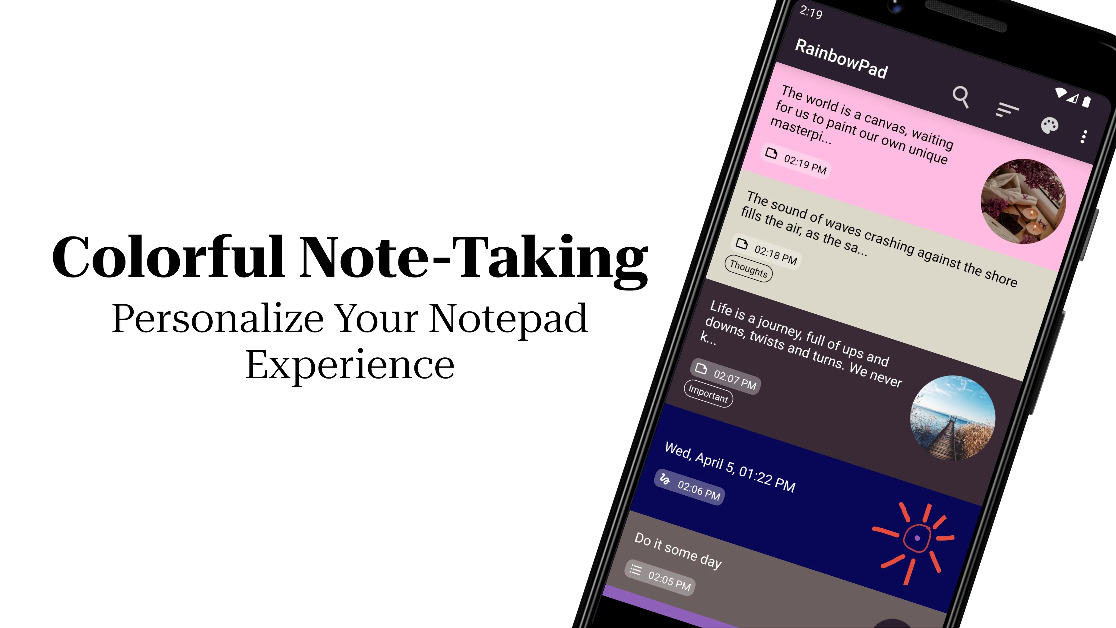 RainbowPad: Color Note Notepad | Indus Appstore | Screenshot