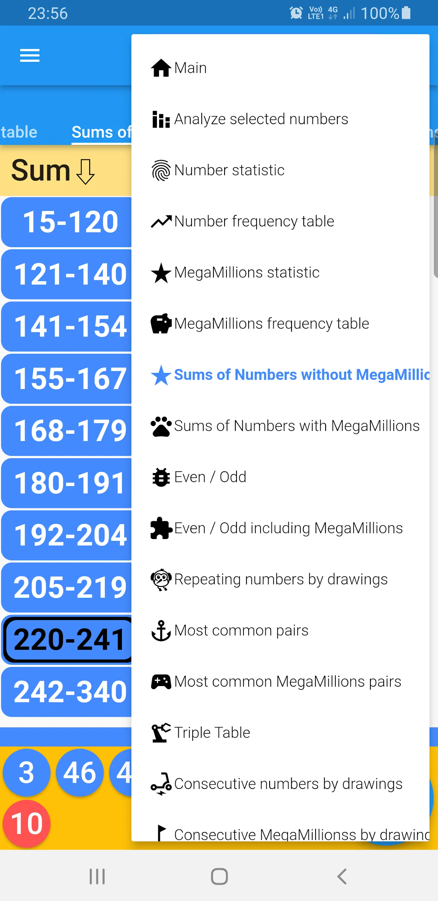 Mega Millions lotto statistics | Indus Appstore | Screenshot