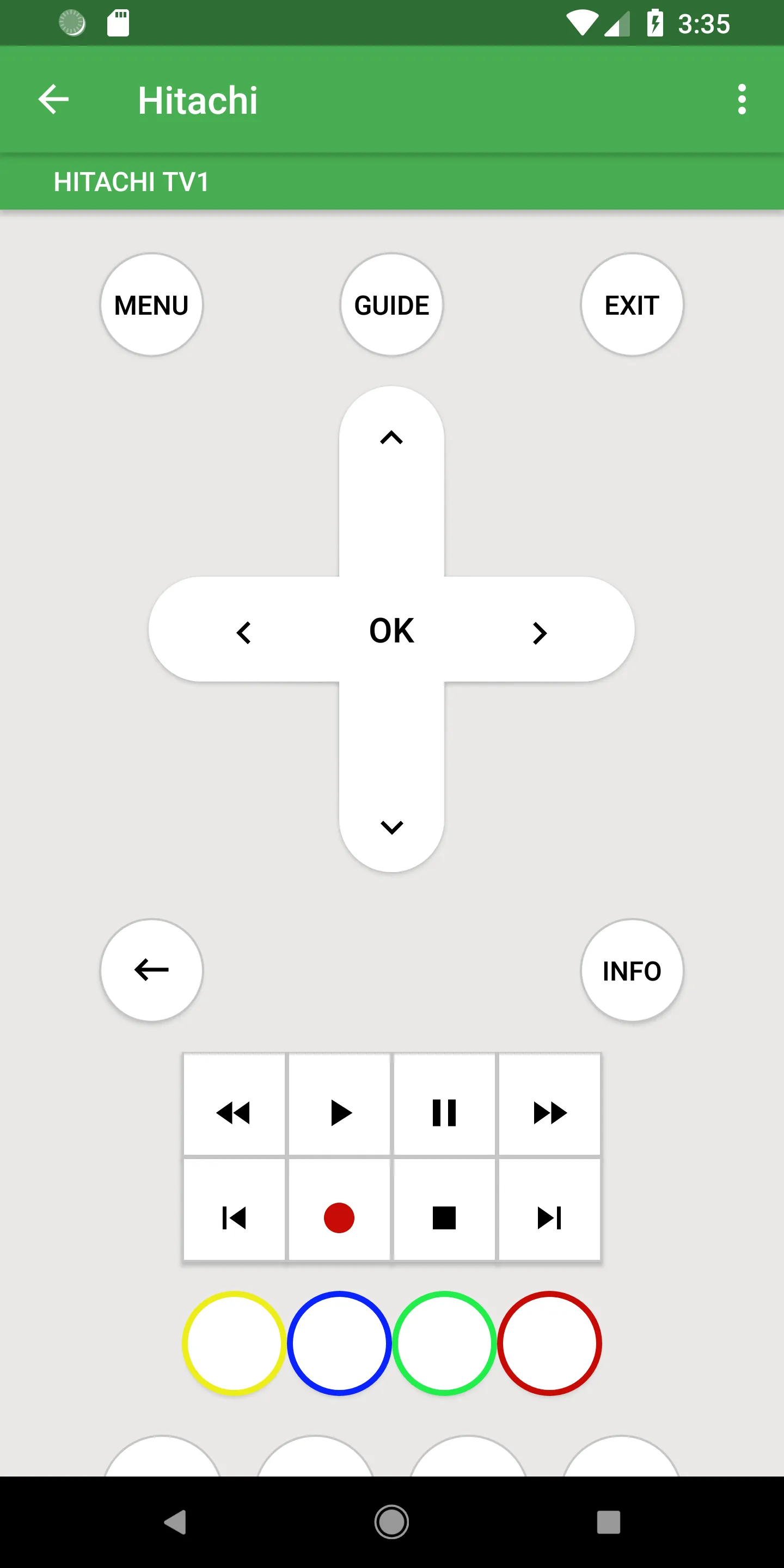 Hitachi Remote Control | Indus Appstore | Screenshot