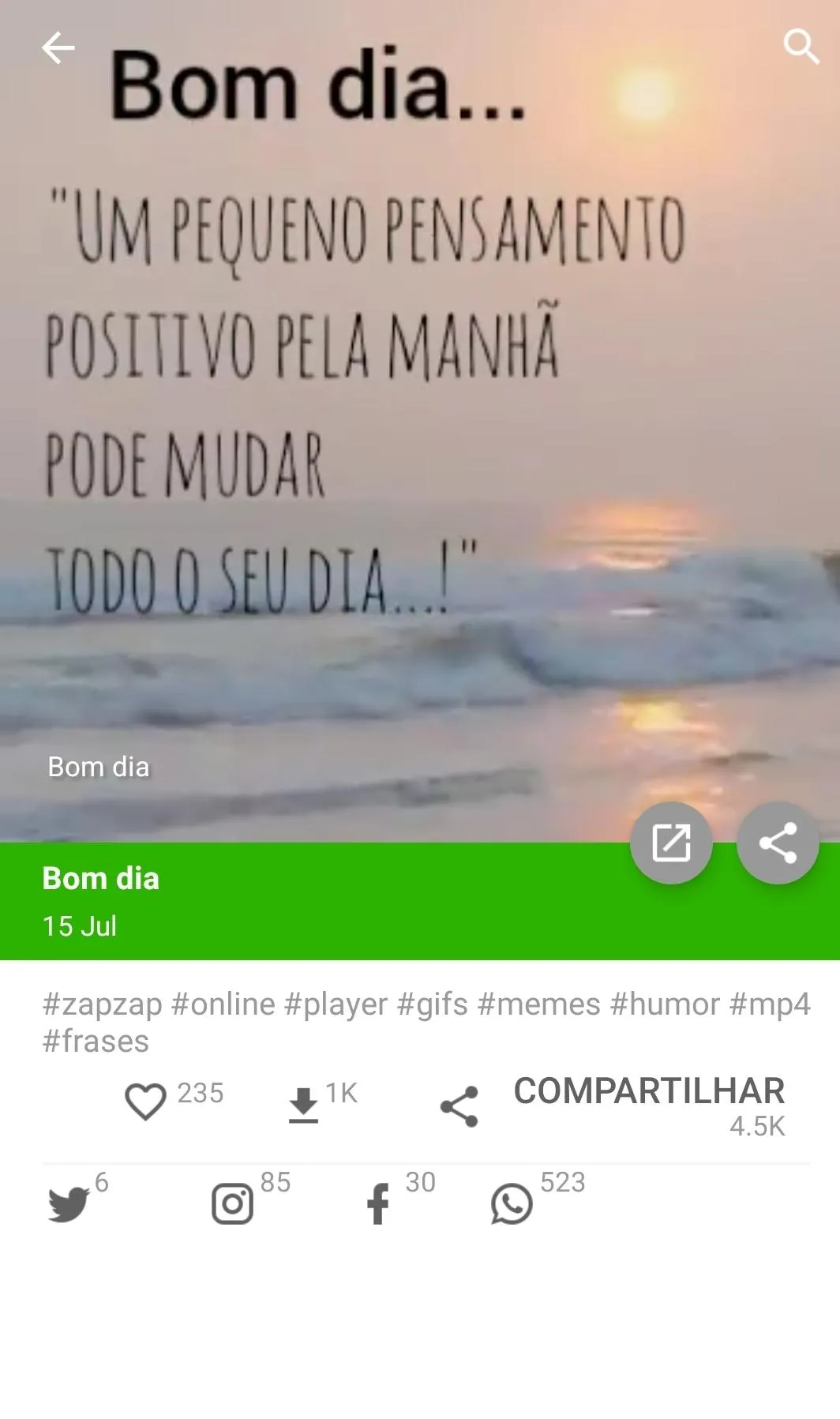 Imagens, Frases, Gifs e Vídeos | Indus Appstore | Screenshot