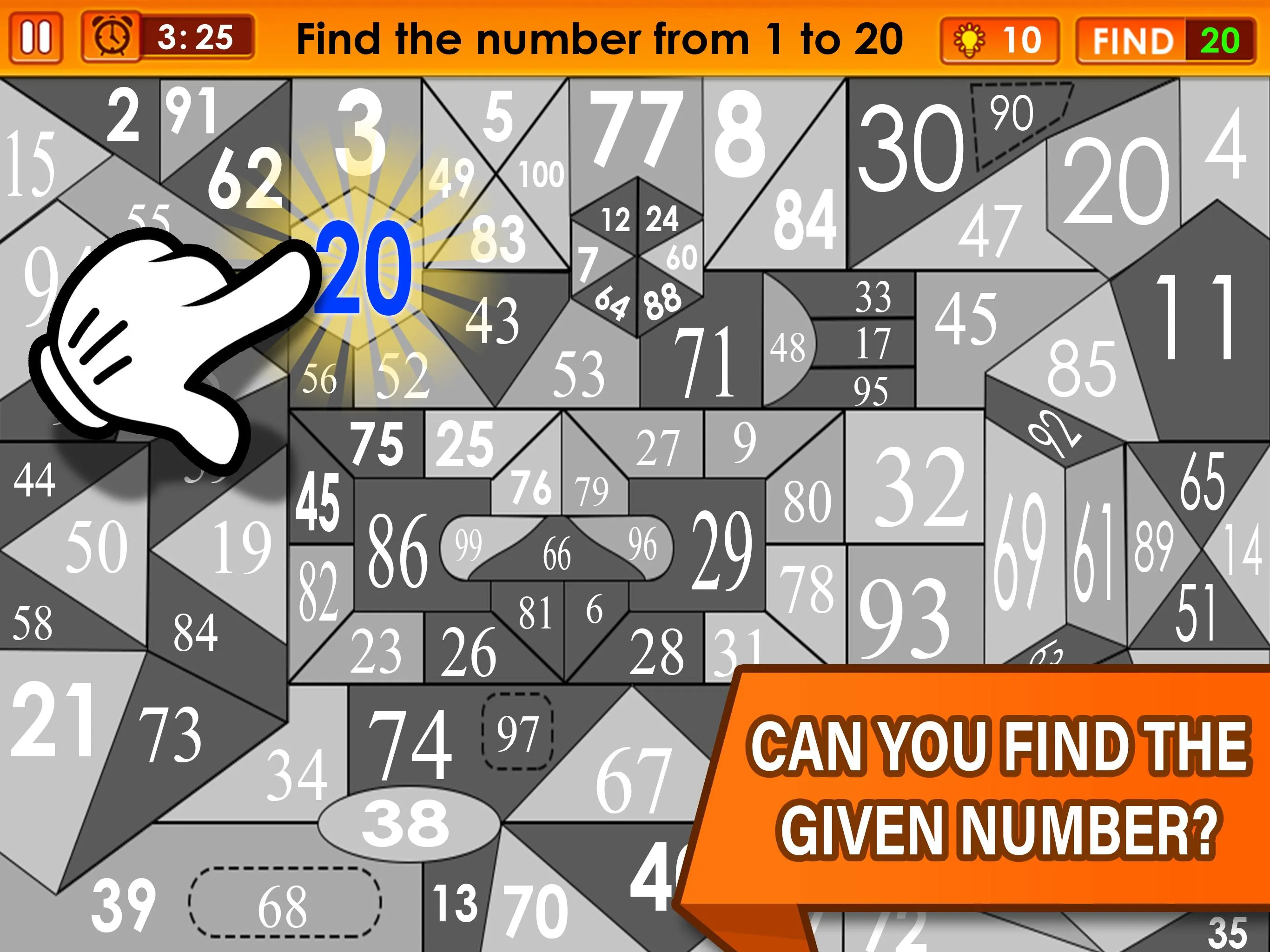 Find The Number 1 to 100 | Indus Appstore | Screenshot