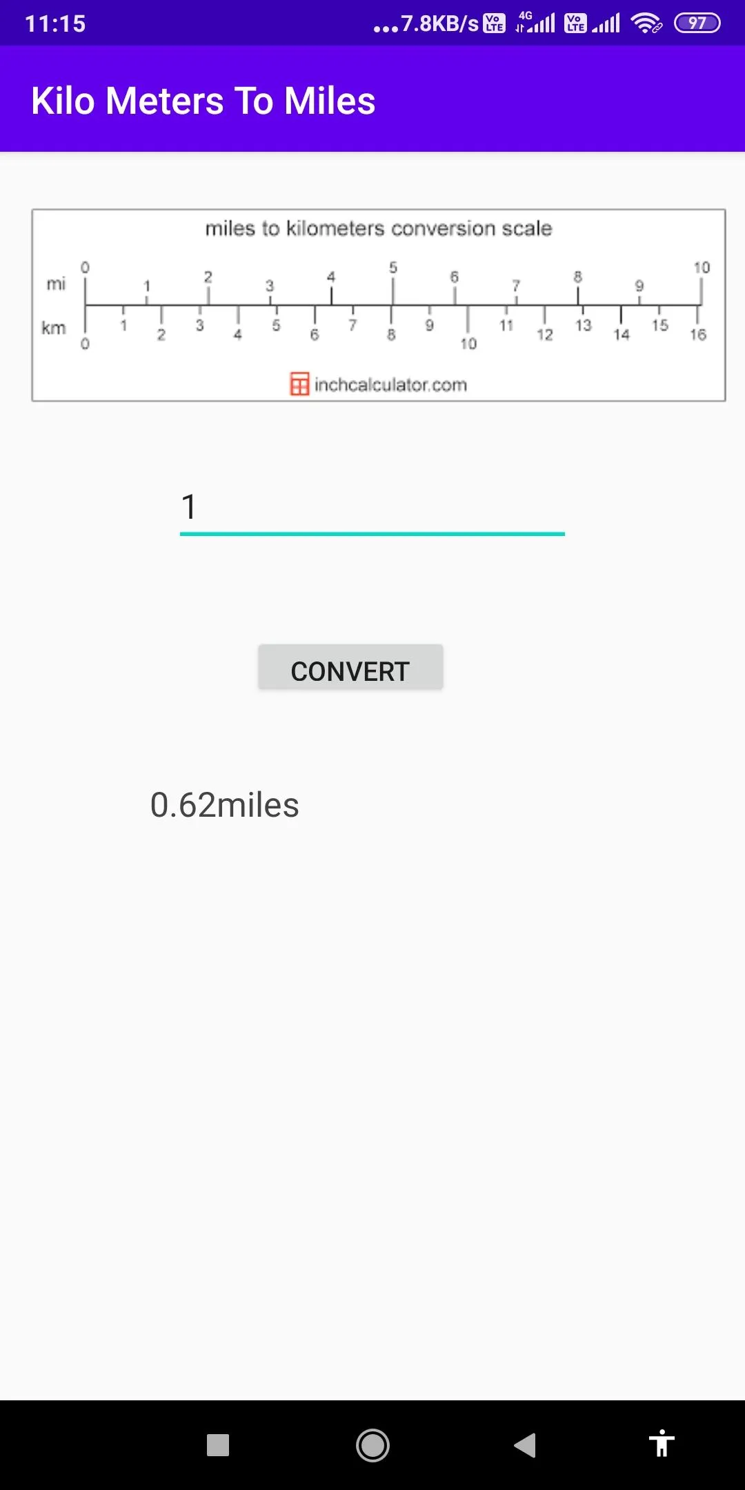 Convert Kilometers To Miles | Indus Appstore | Screenshot