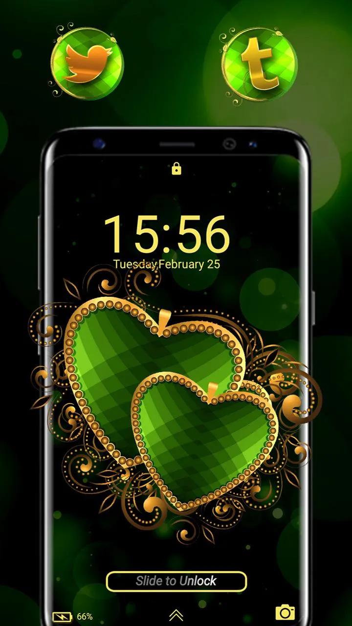 Green Heart Launcher Theme | Indus Appstore | Screenshot