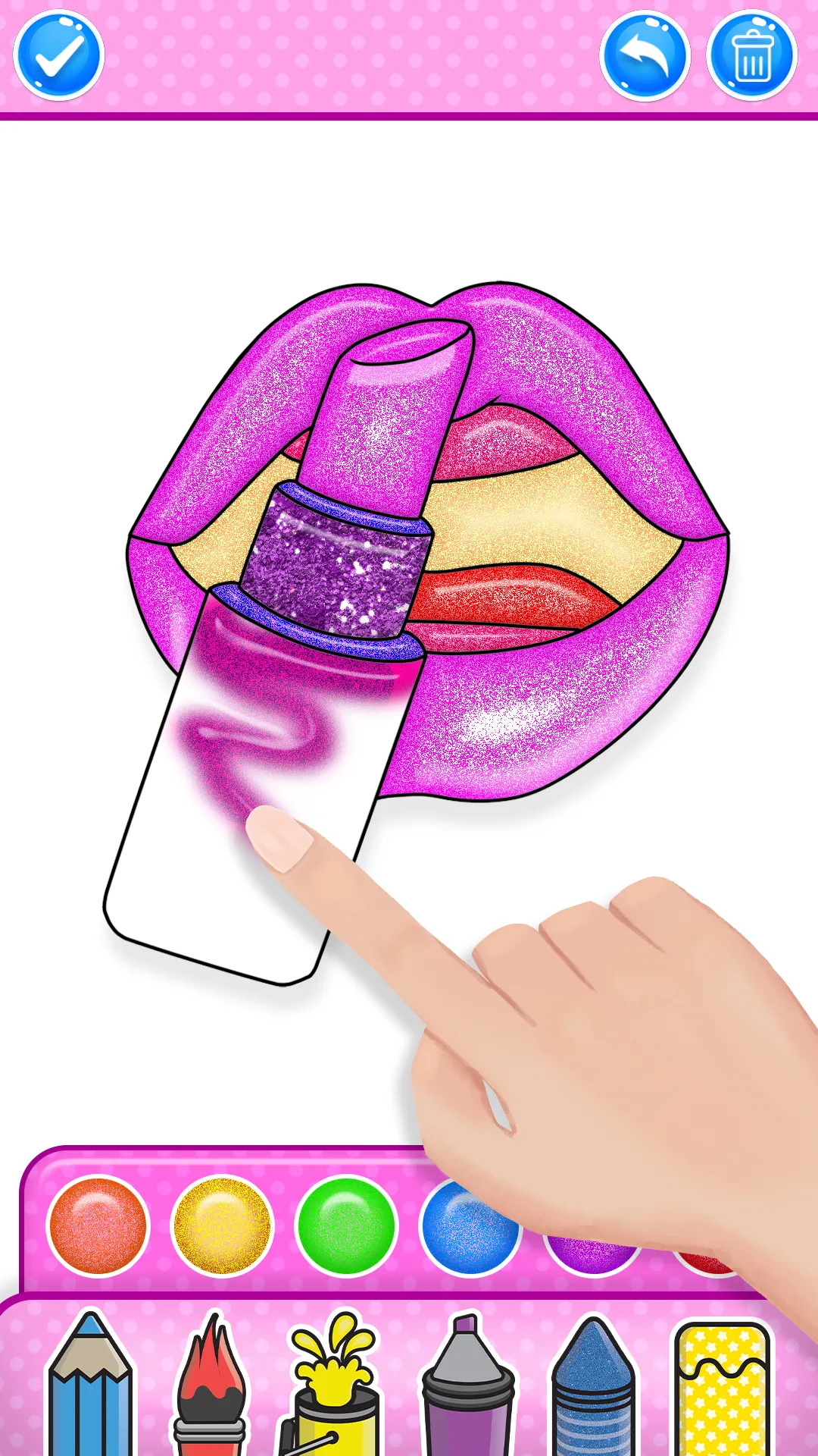 Glitter Lips Coloring Game | Indus Appstore | Screenshot