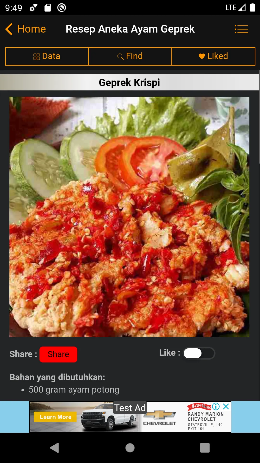 Resep Aneka Ayam Geprek | Indus Appstore | Screenshot