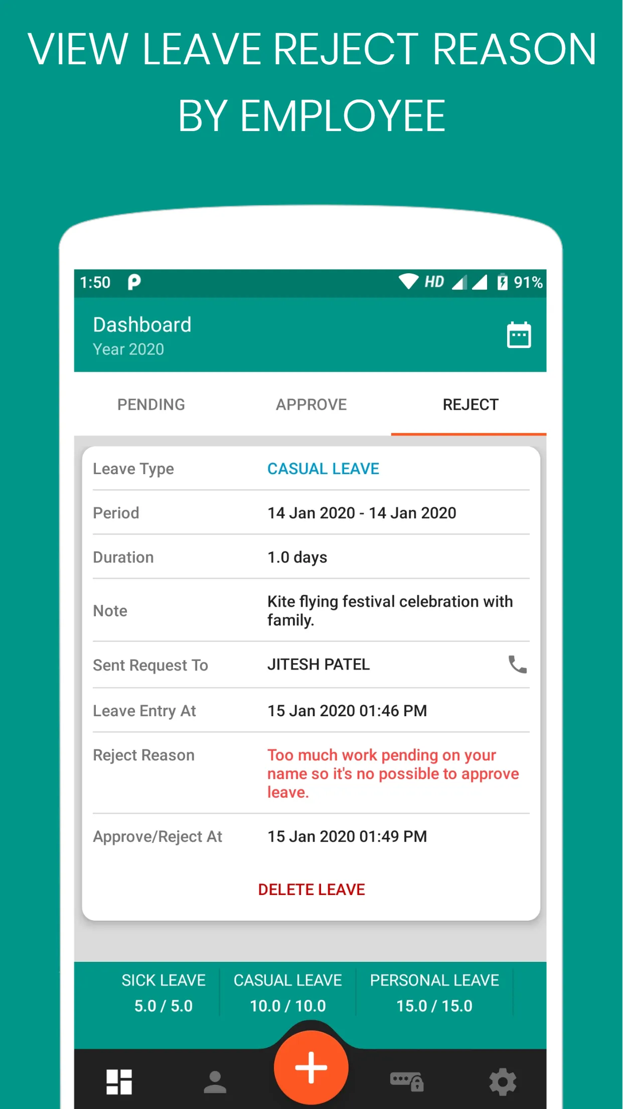 Leave Application | Indus Appstore | Screenshot