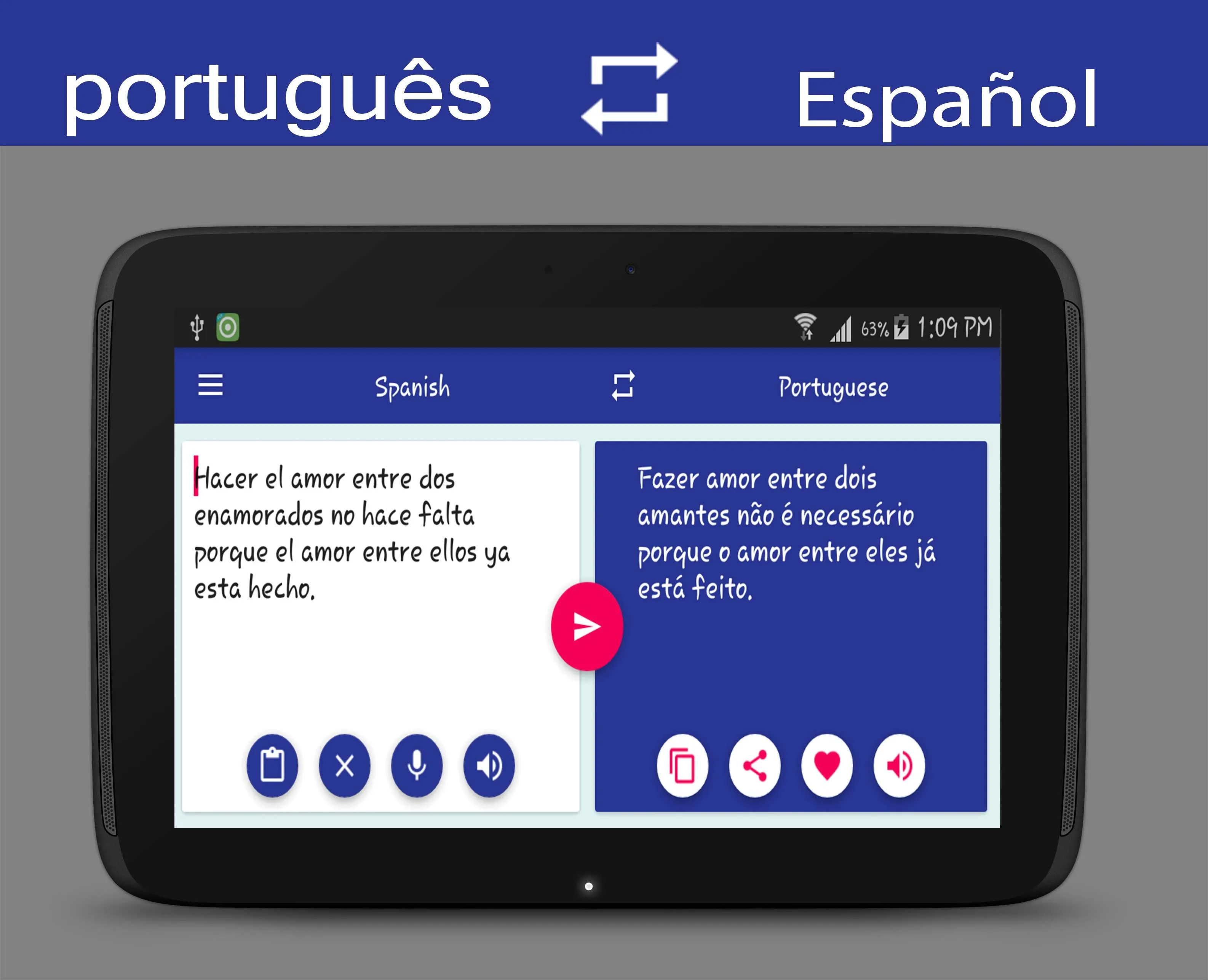 Portuguese Spanish Translator | Indus Appstore | Screenshot