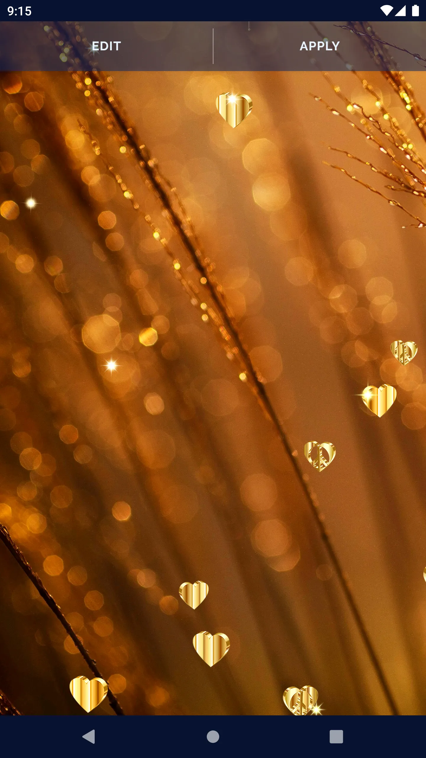 Gold 4K Hearts Live Wallpaper | Indus Appstore | Screenshot