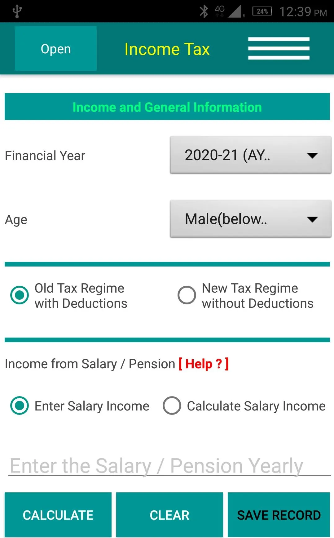 Income Tax Calculator | Indus Appstore | Screenshot