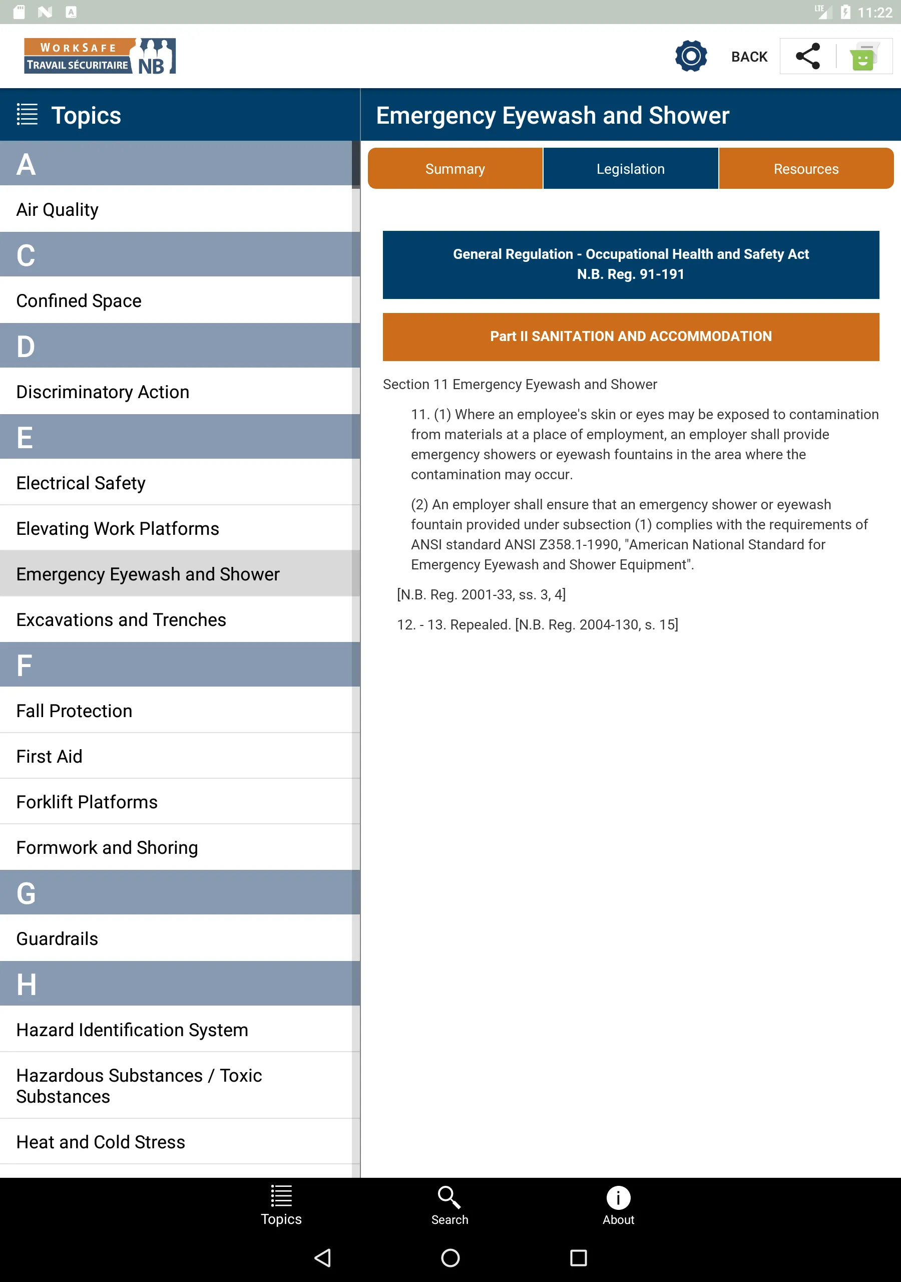 NB OHS Guide / Guide de SST NB | Indus Appstore | Screenshot