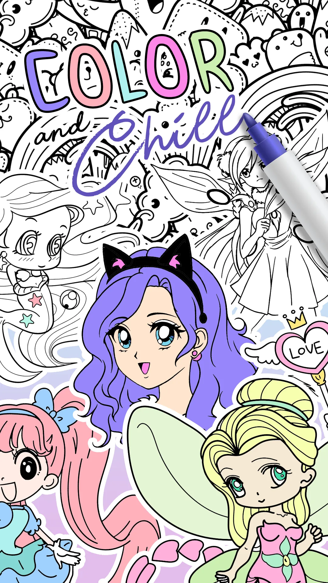 Anime Coloring Book for Girls | Indus Appstore | Screenshot