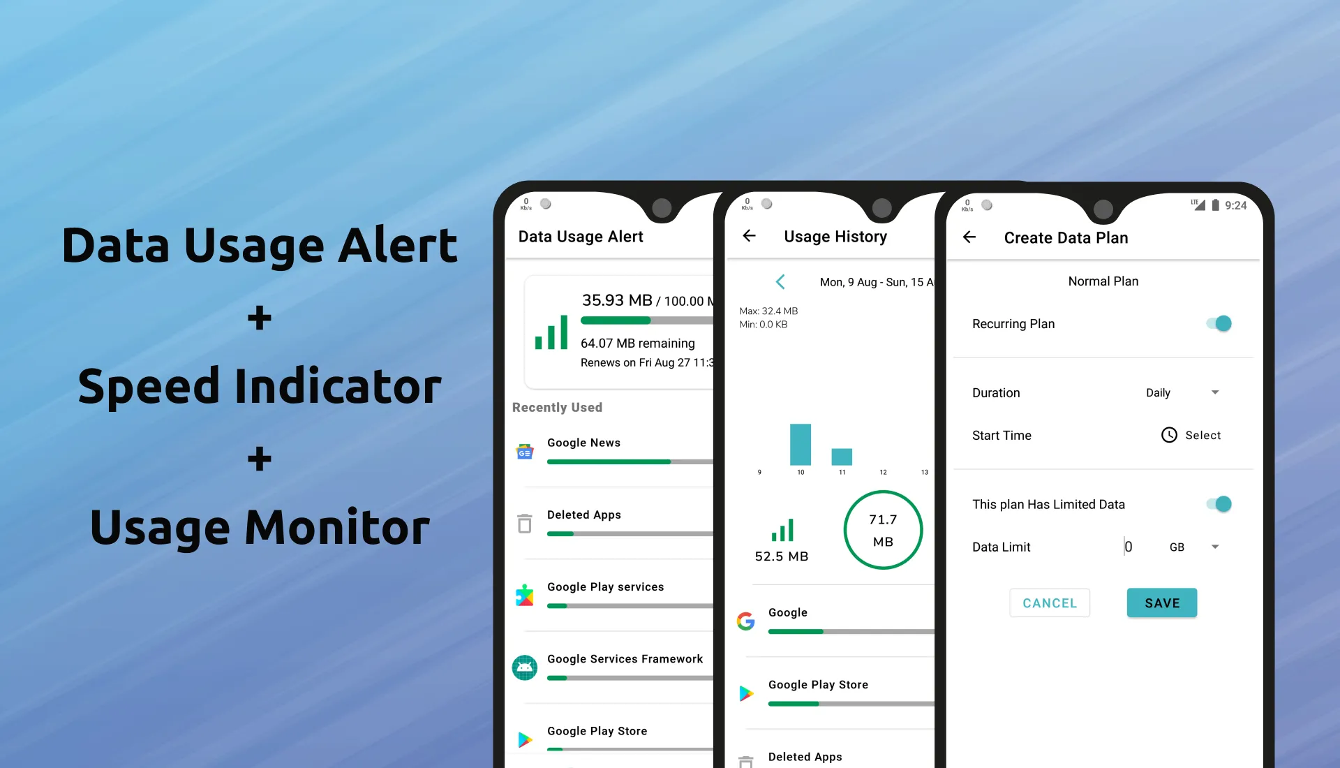 Data Usage Alert + Speed Meter | Indus Appstore | Screenshot