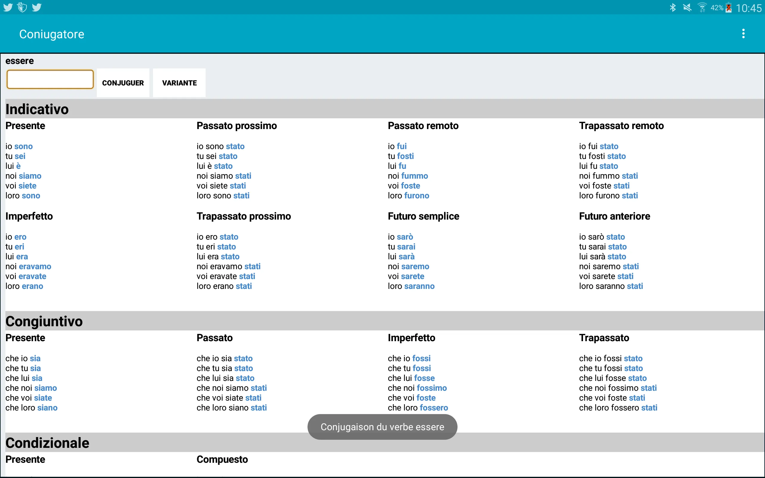 Il Coniugatore | Indus Appstore | Screenshot