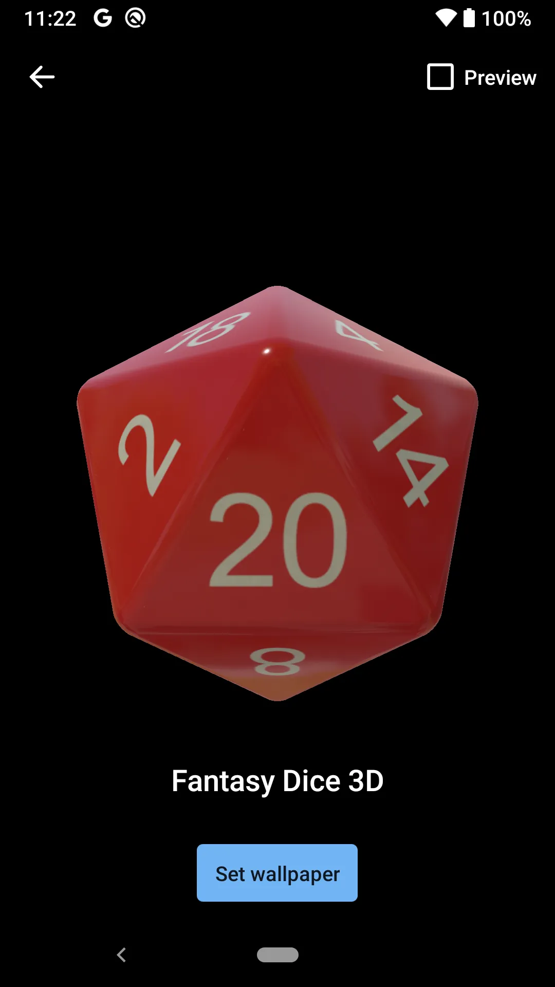 Fantasy Dice 3D Live Wallpaper | Indus Appstore | Screenshot