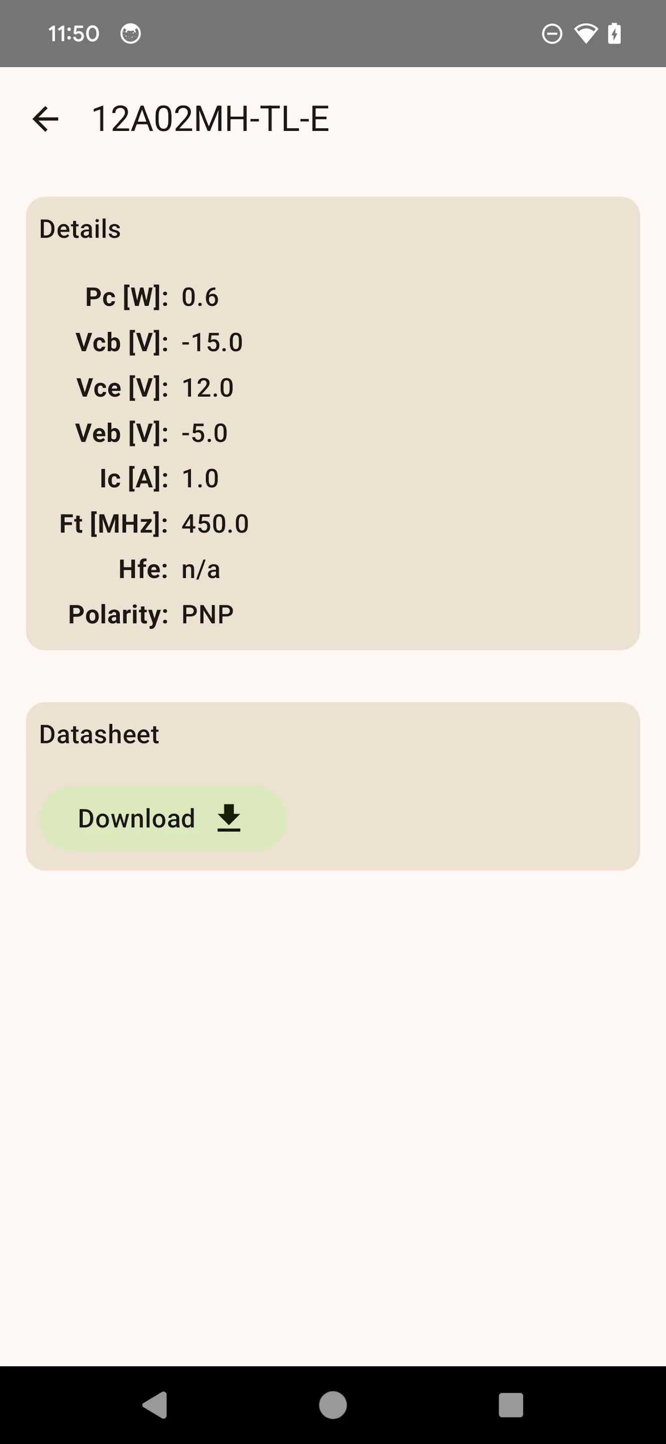 Transistor Database | Indus Appstore | Screenshot