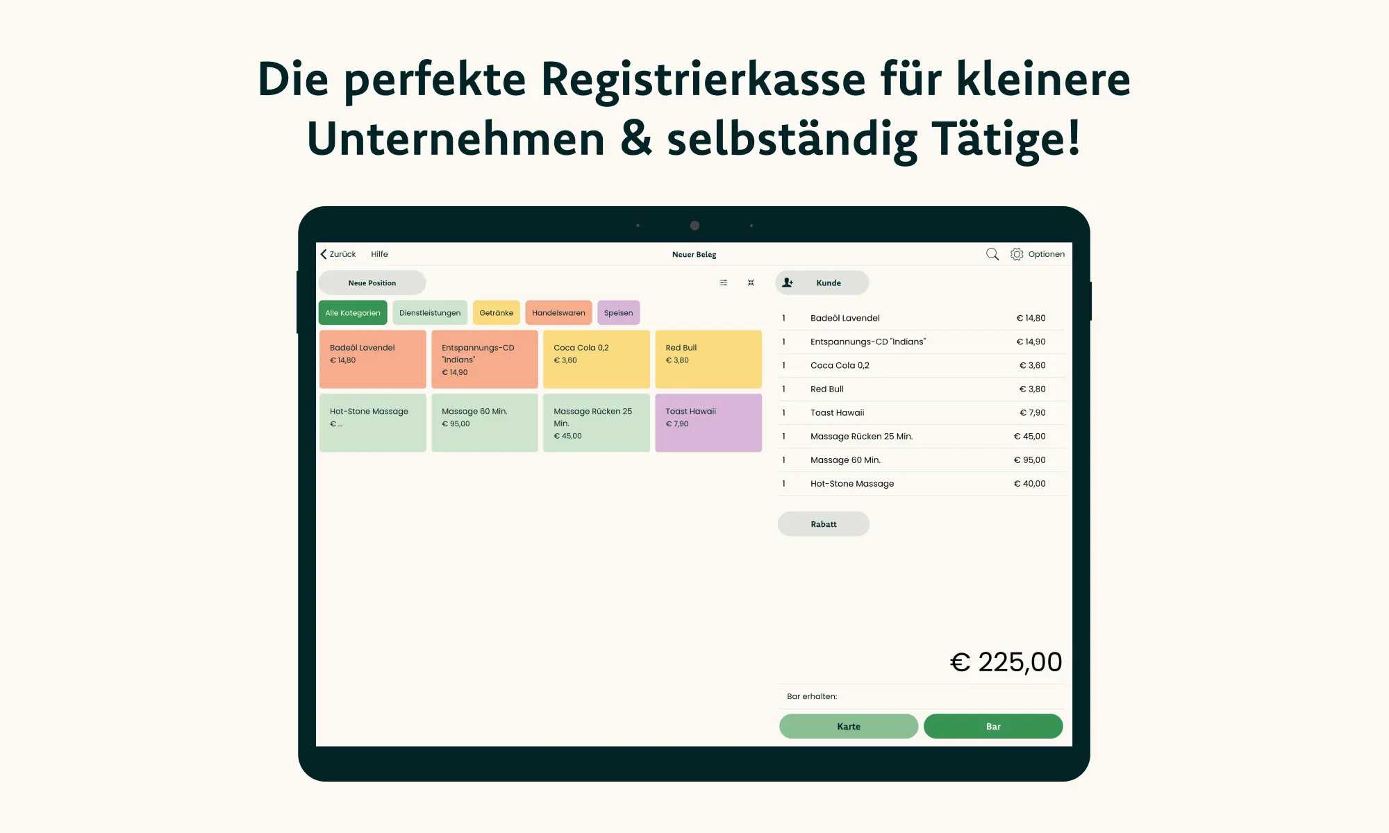 kassello Registrierkasse | Indus Appstore | Screenshot