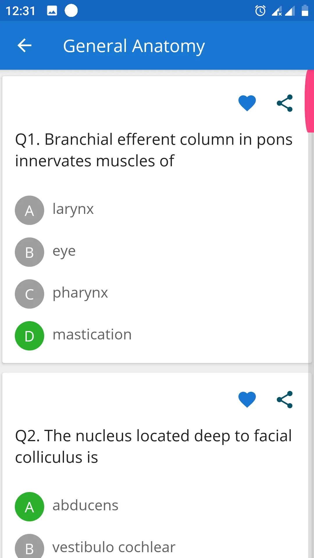 Anatomy and Physiology MCQs | Indus Appstore | Screenshot