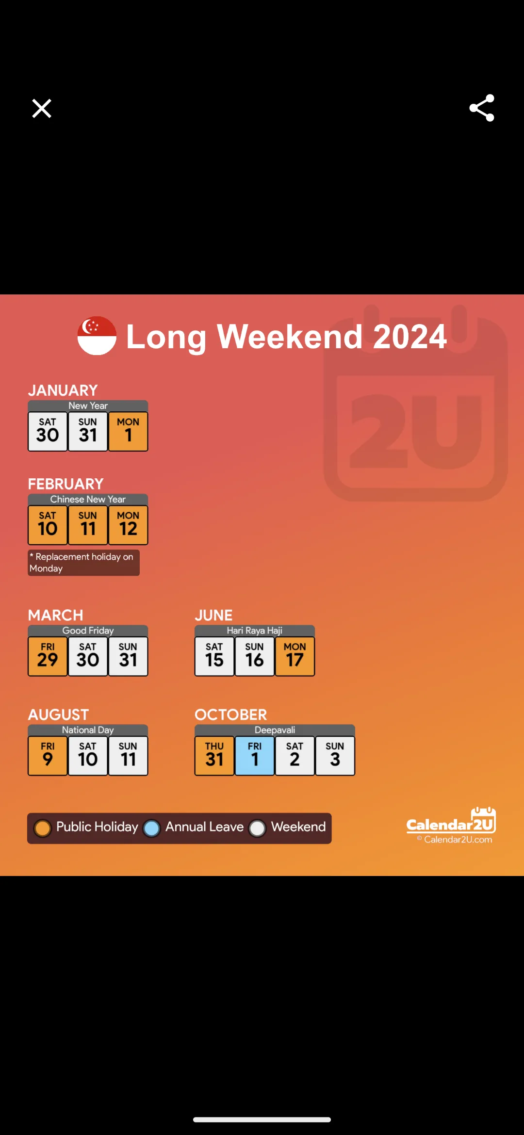 Singapore Calendar 2024 | Indus Appstore | Screenshot