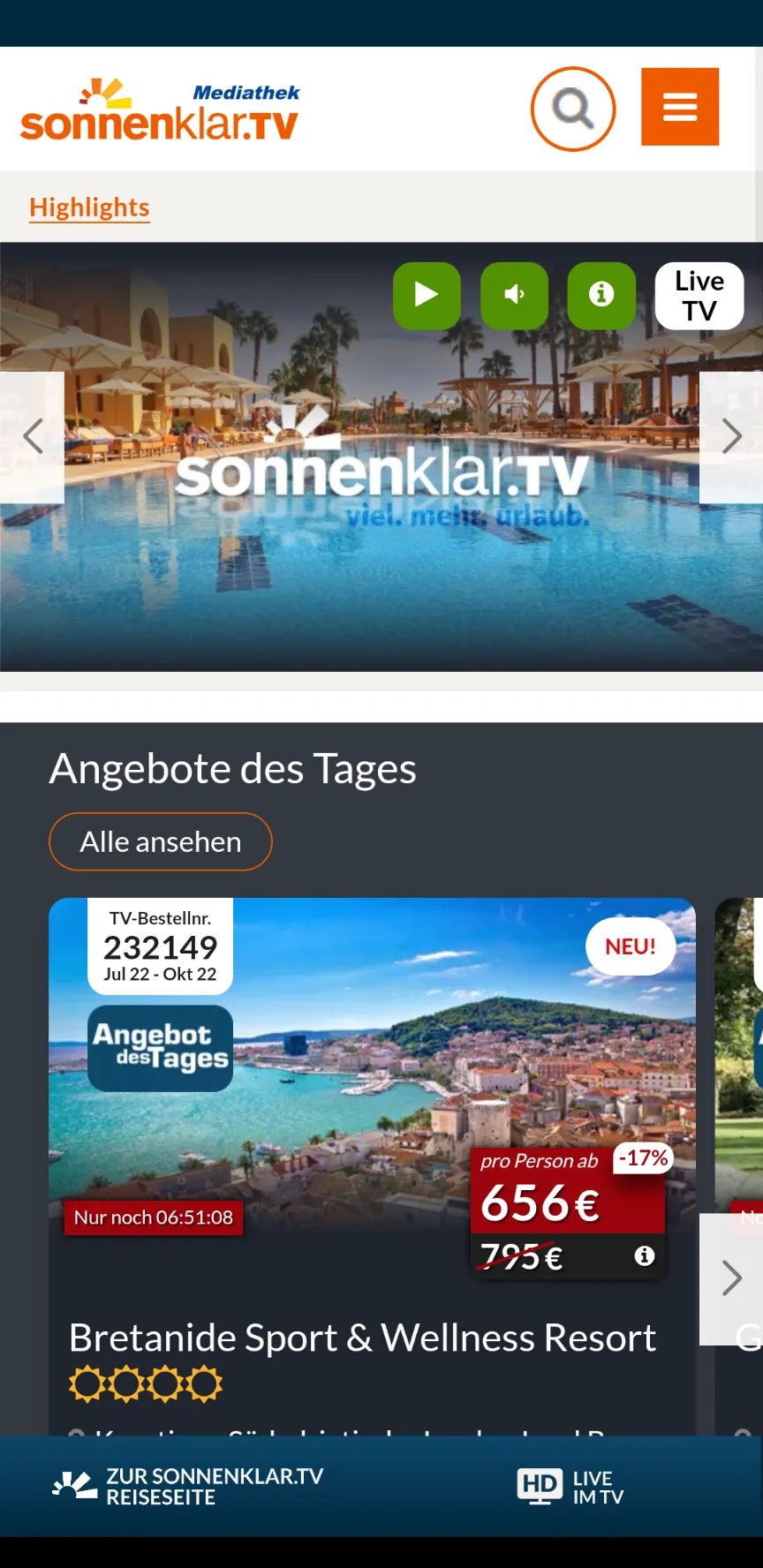 sonnenklar.TV – Günstig Reisen | Indus Appstore | Screenshot