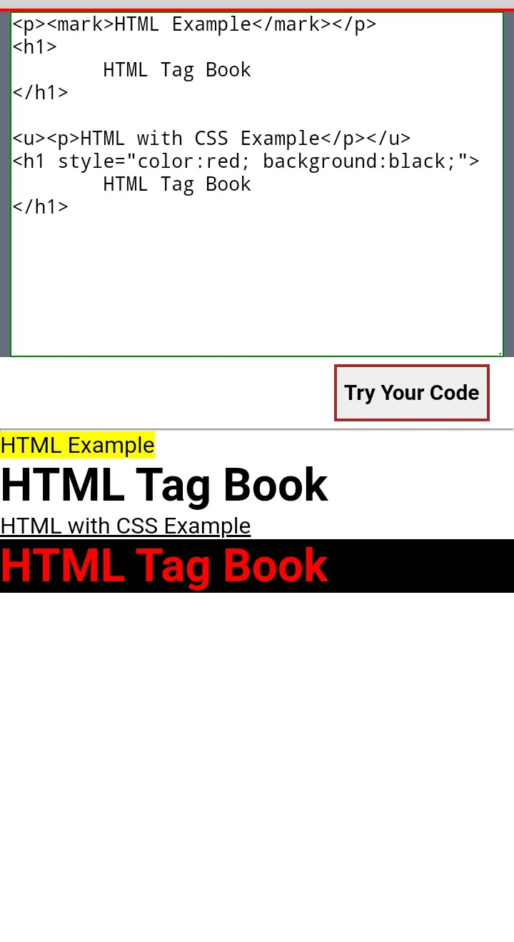 HTML Tag Book & Editor | Indus Appstore | Screenshot