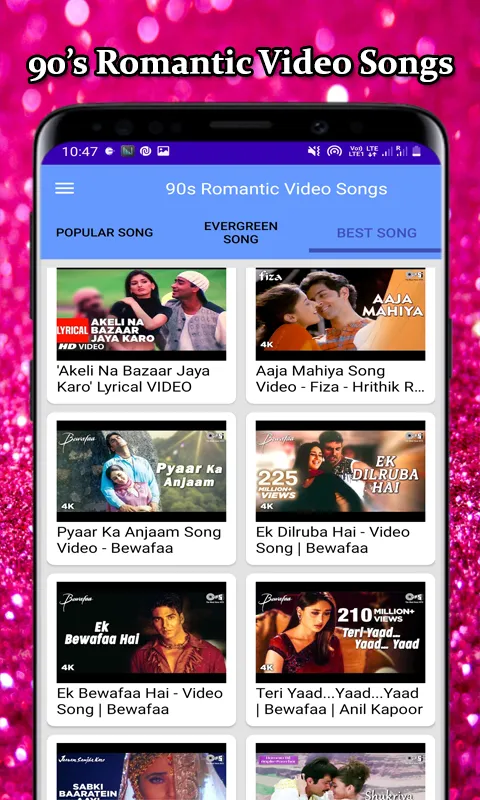 90's Hindi HD Video Songs | Indus Appstore | Screenshot