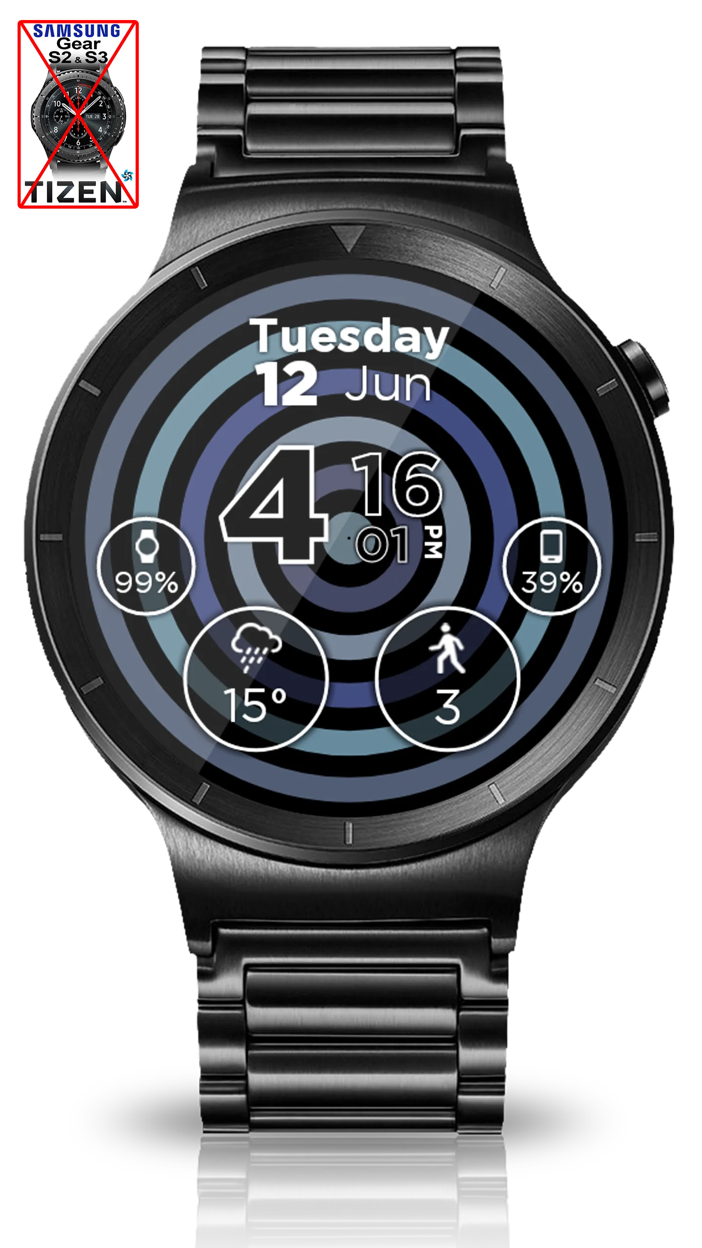 Hypnotic Rainbow Watch Face | Indus Appstore | Screenshot