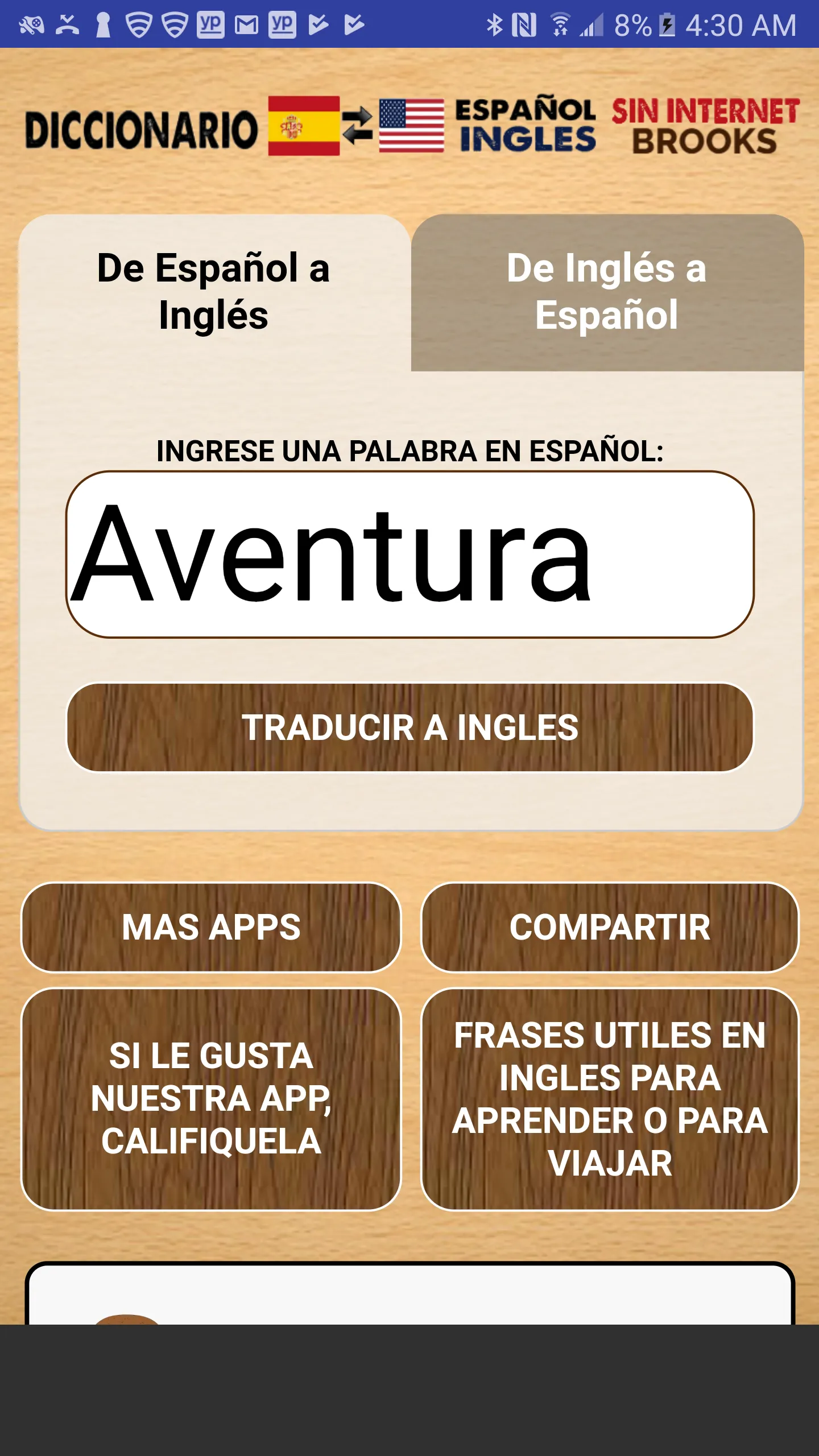 Diccionario Español Inglés Sin | Indus Appstore | Screenshot